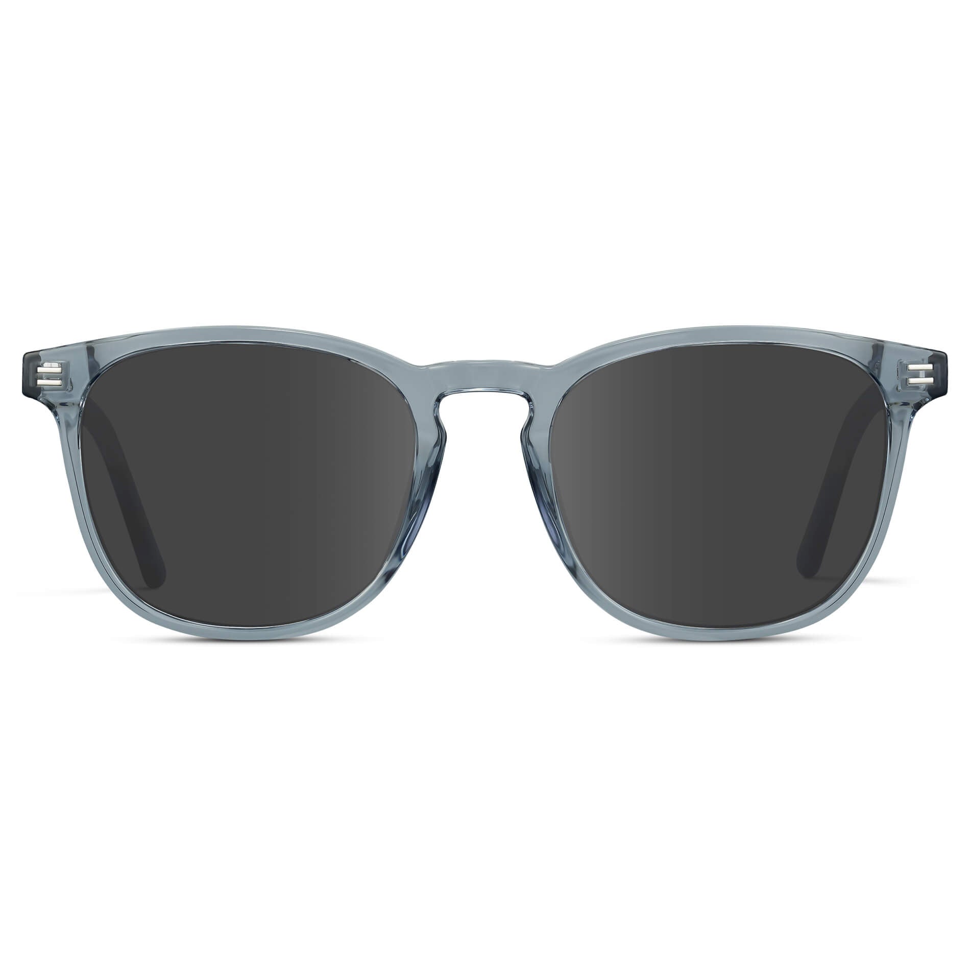 Crystal Cadet Grey / Grey Lens || Grey Square Frame Prescription Sunglasses with Grey Lenses