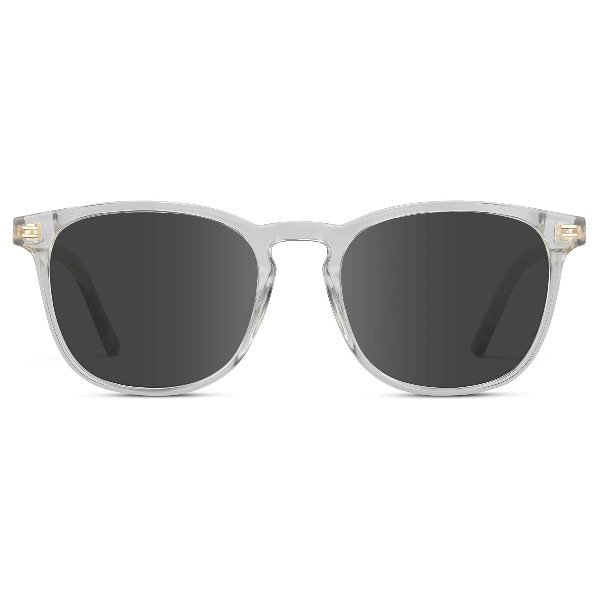 Clear / Grey Lens || Clear Square Frame Prescription Sunglasses with Grey Lenses