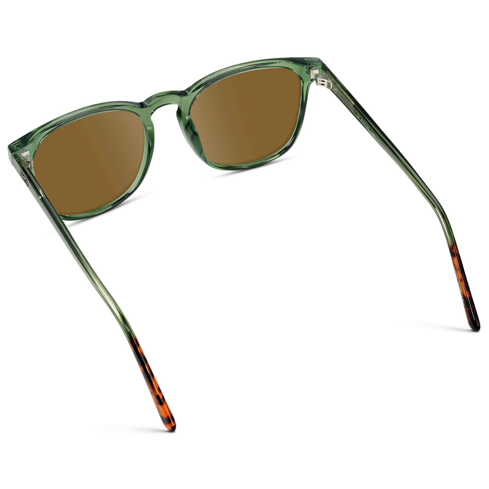 Emerald Green / Amber Lens || Green Square Frame Prescription Sunglasses with Brown Lenses