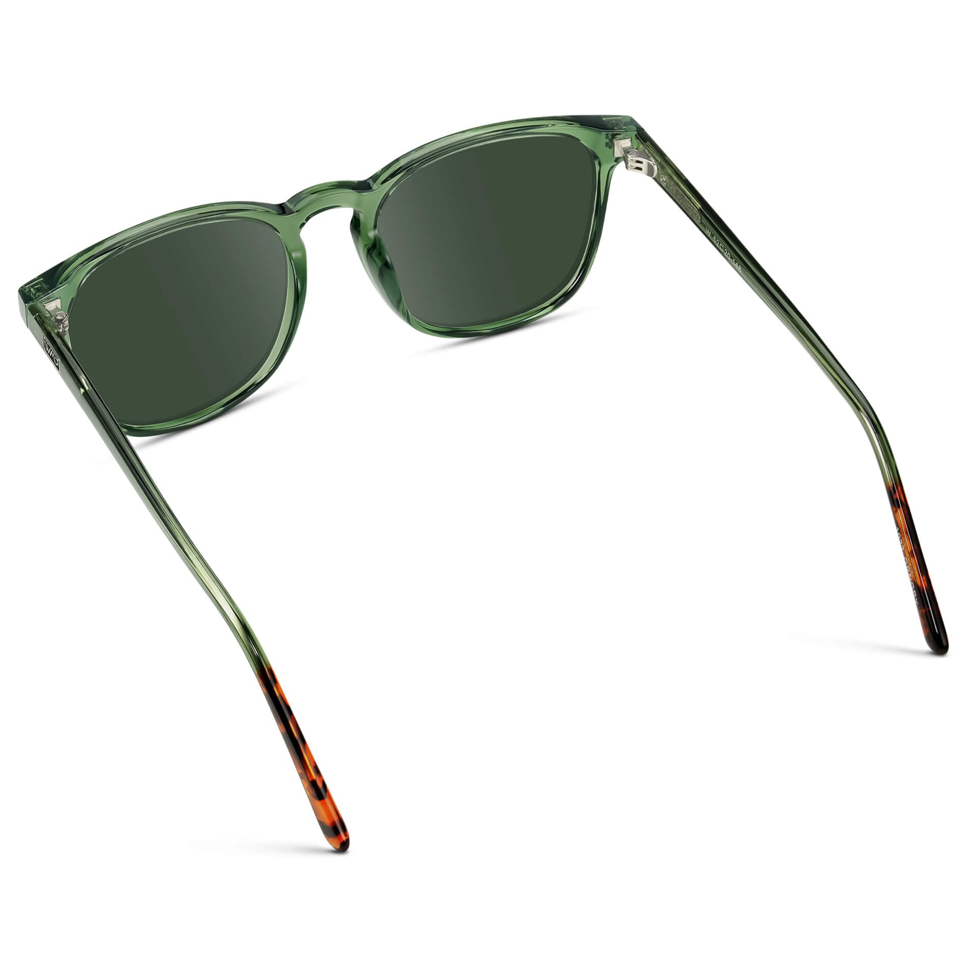 Emerald Green / G15 Lens || Green Square Frame Prescription Sunglasses with Green Lenses
