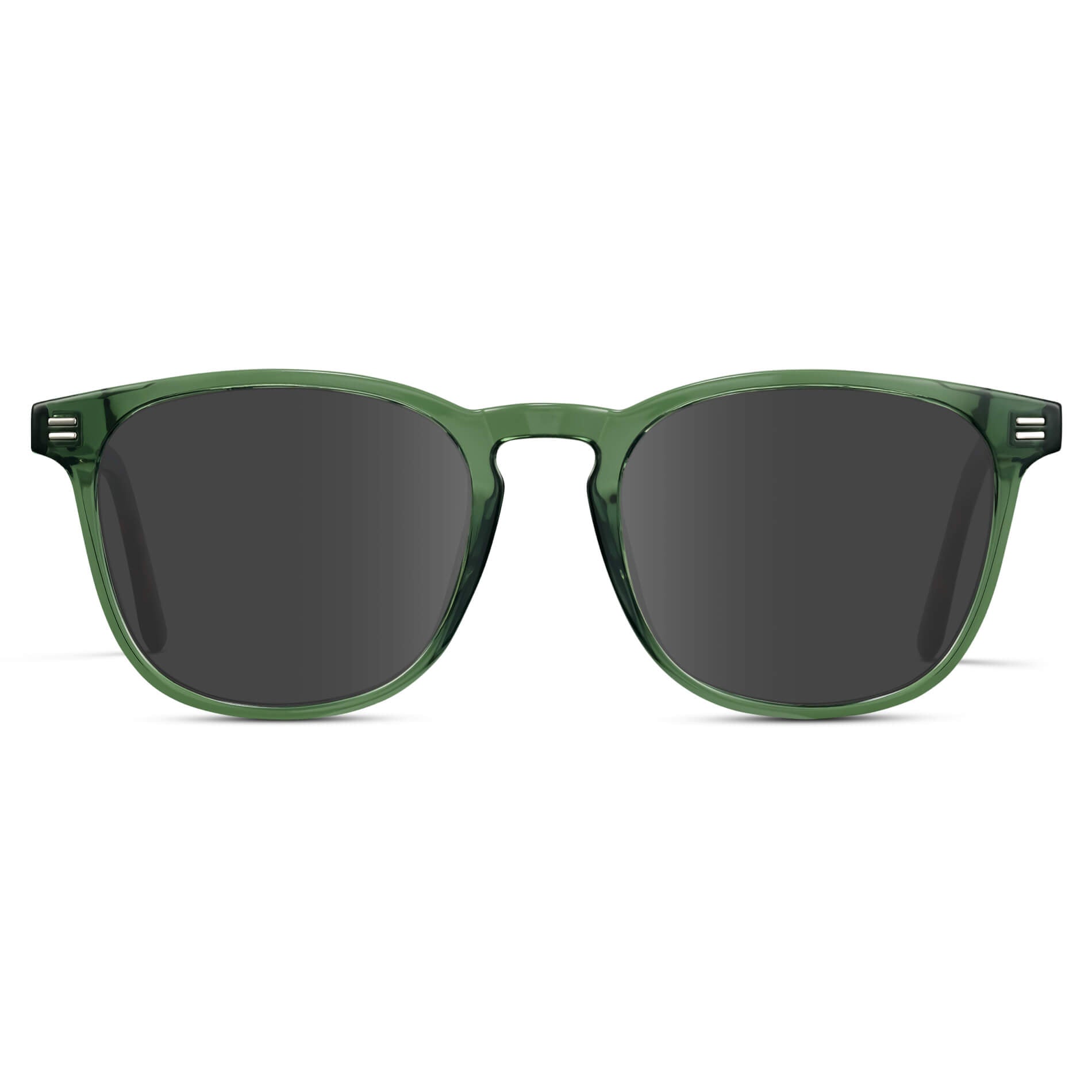 Emerald Green / Grey Lens || Green Square Frame Prescription Sunglasses with Grey Lenses