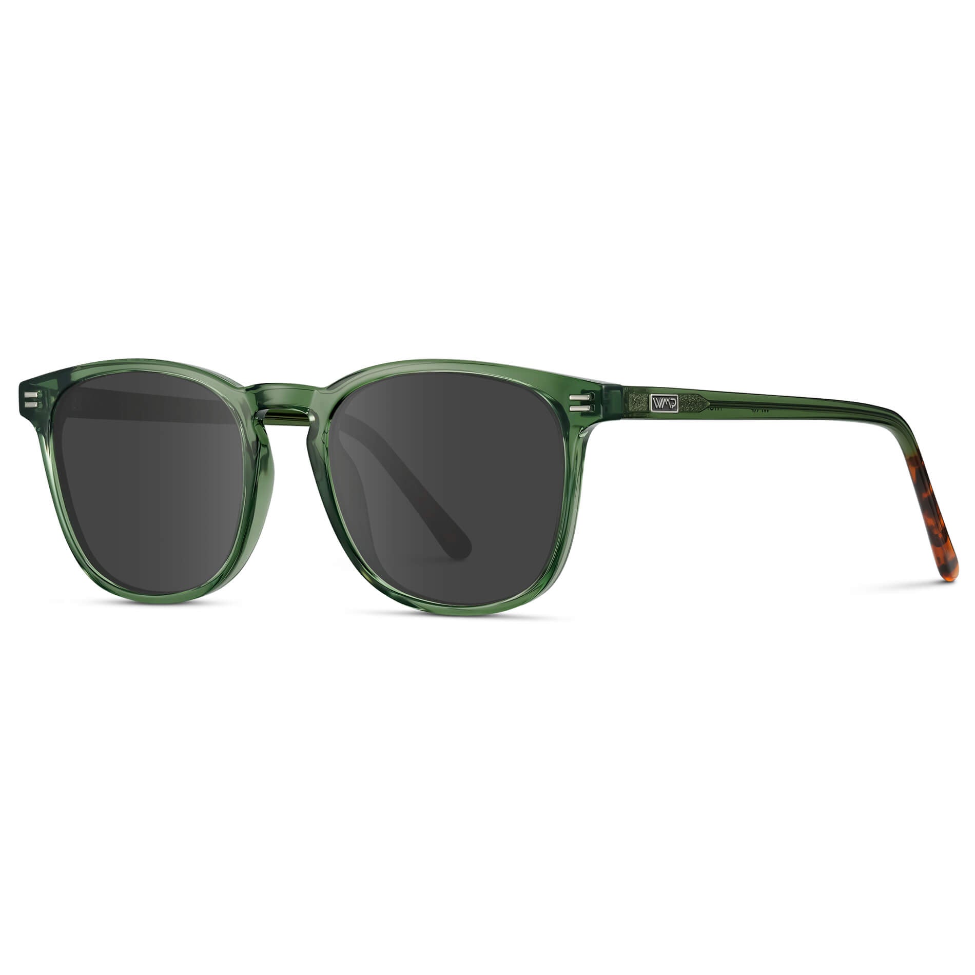 Emerald Green / Grey Lens || Green Square Frame Prescription Sunglasses with Grey Lenses