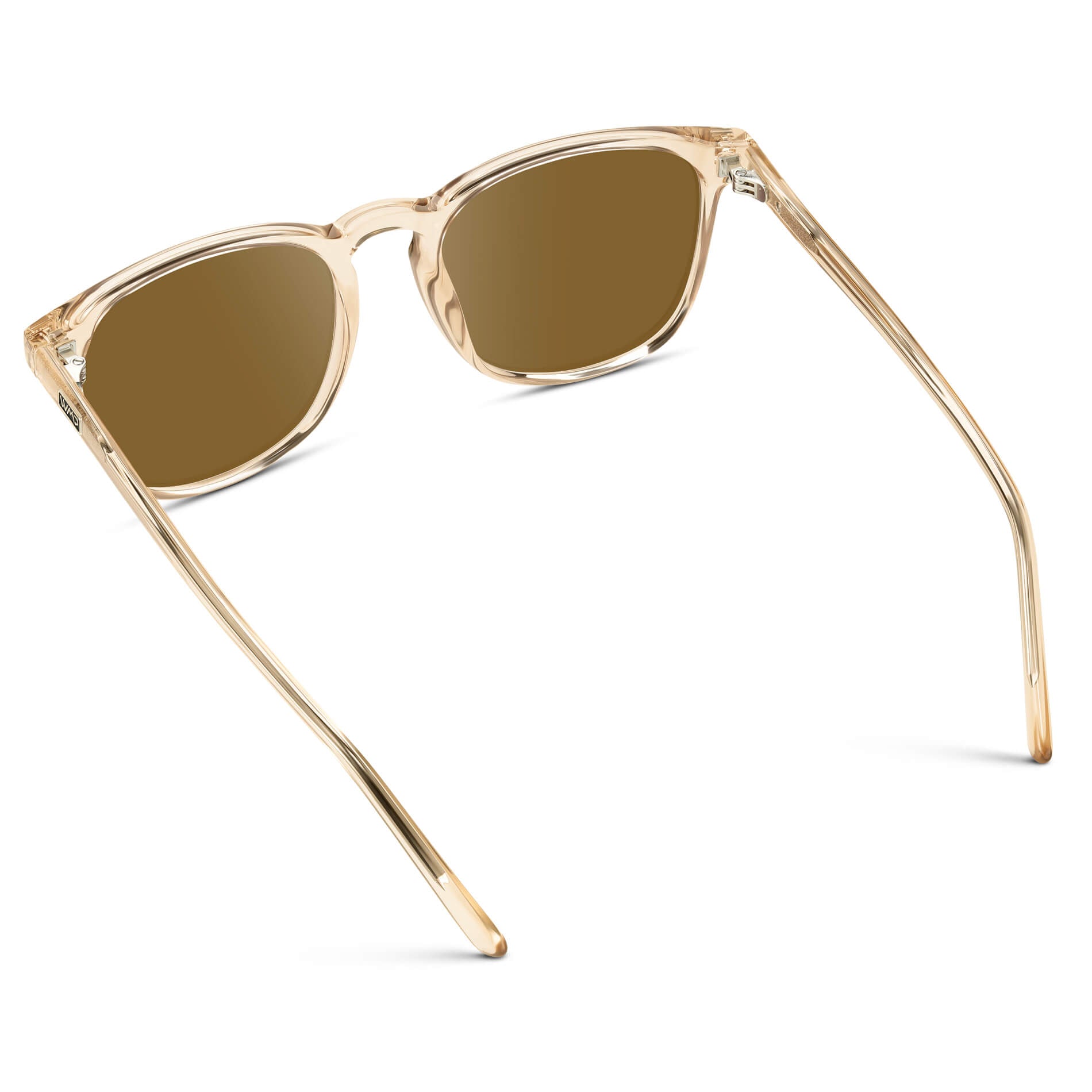 Crystal Sand Brown / Amber Lens || Light Brown Square Frame Prescription Sunglasses with Amber Lenses