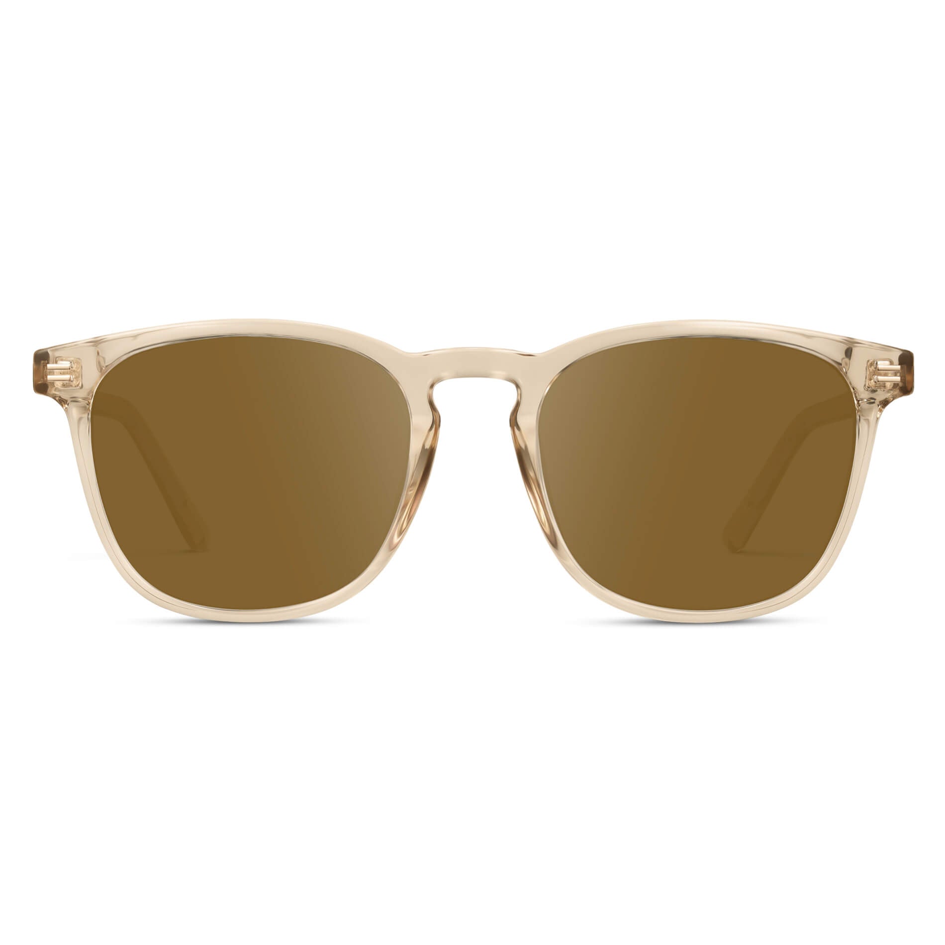 Crystal Sand Brown / Amber Lens || Light Brown Square Frame Prescription Sunglasses with Amber Lenses