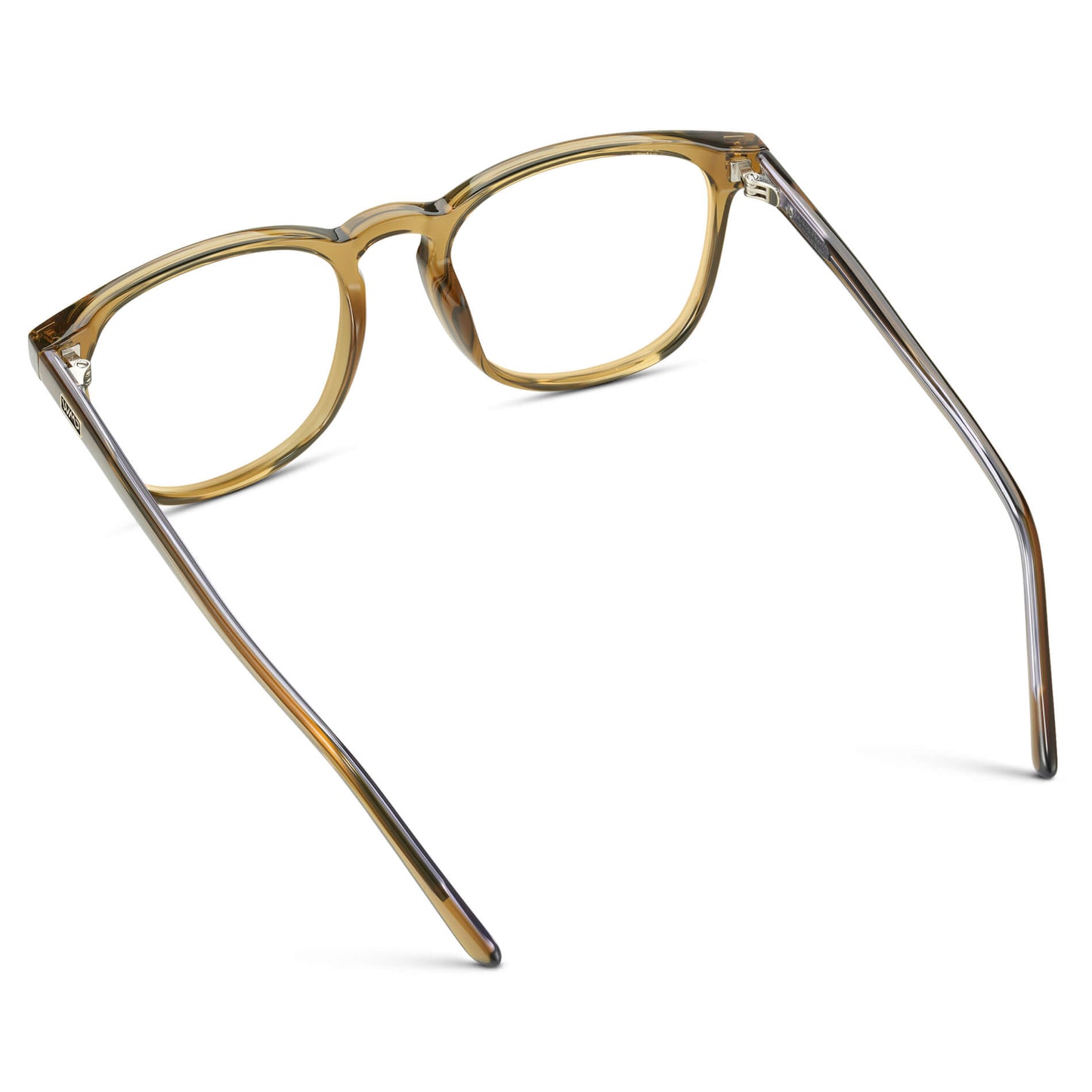 Crystal Verde || Verde Green Brown Square Frame Prescription Glasses with Clear Lenses