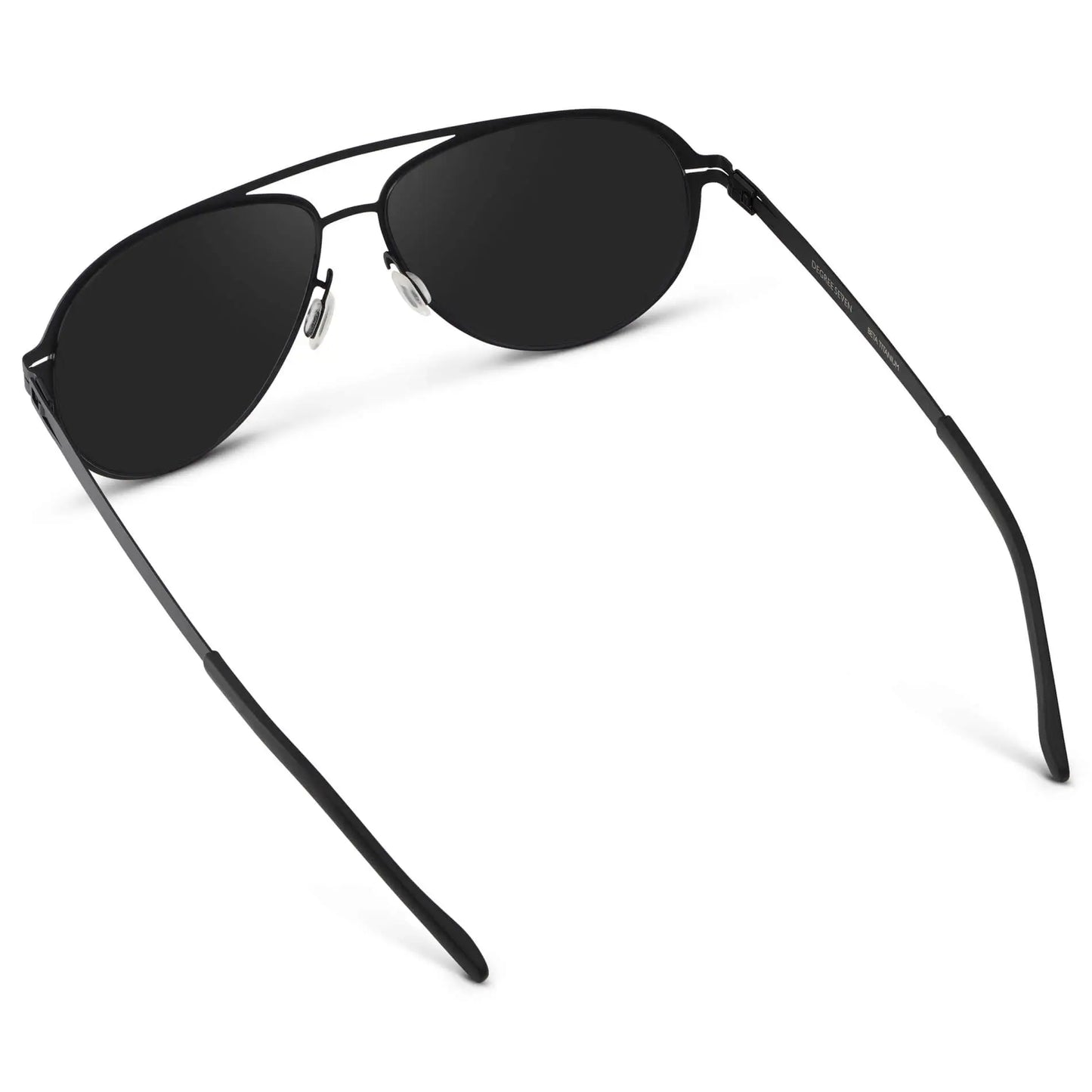 Matte Black / Black Lens || Unisex Polarized Aviator Sunglasses with Matte Black Beta Titanium Metal Frame, Screwless Hinges, and Ultra Polarized Black Nylon Lens