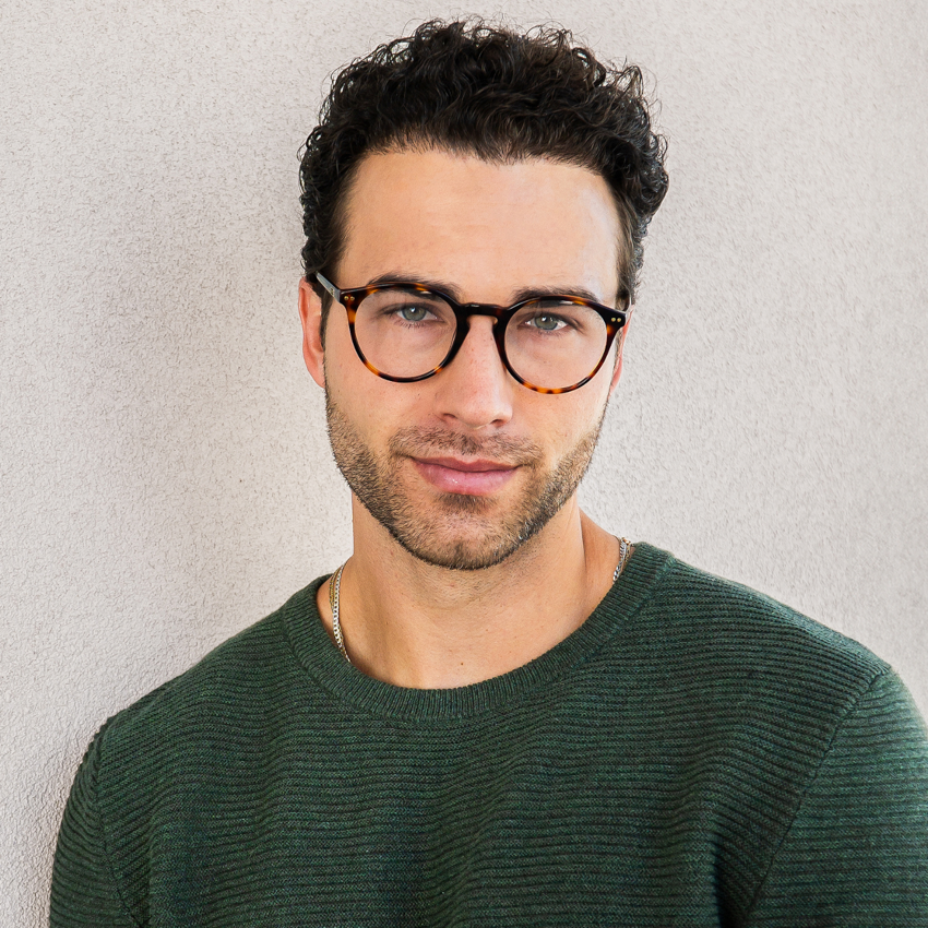 Tortoise Brown || Brown Round Frame Prescription Glasses with Clear Lenses