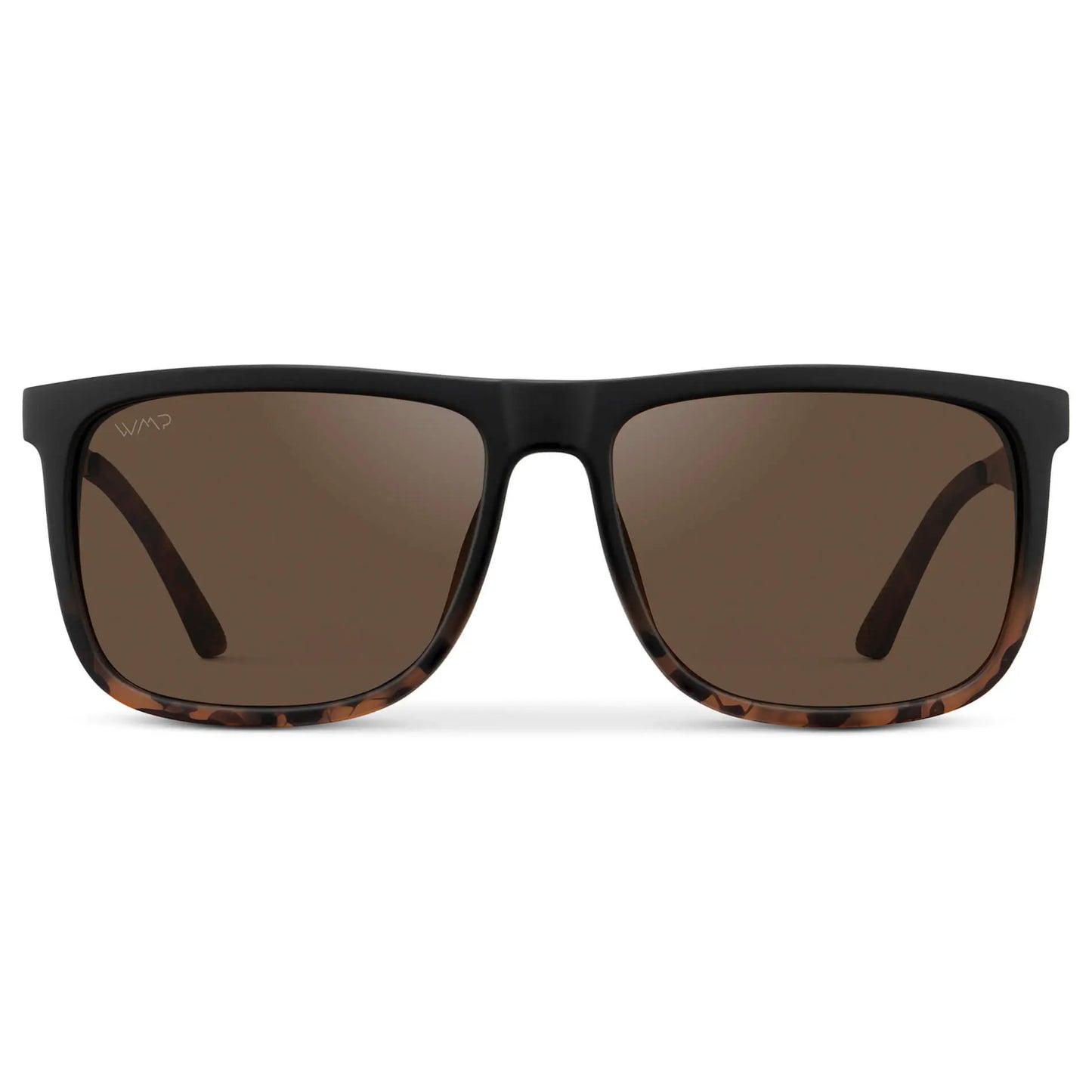 Matte Black Tortoise / Brown Lens || Matte Black Tortoise Square Frame Sunglasses with Brown Polarized Lenses