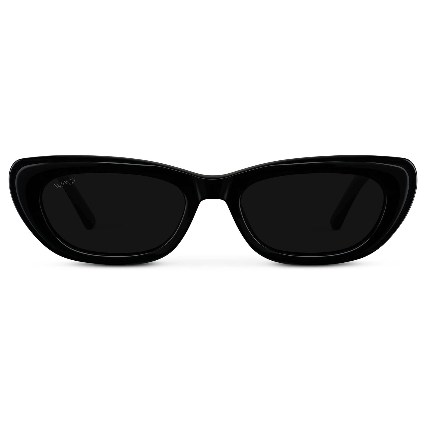 Black / Triple Black Lens || Women's Chunky Cat-Eye Sunglasses with Black Acetate Frame and Triple Black Non-Polarized Lens