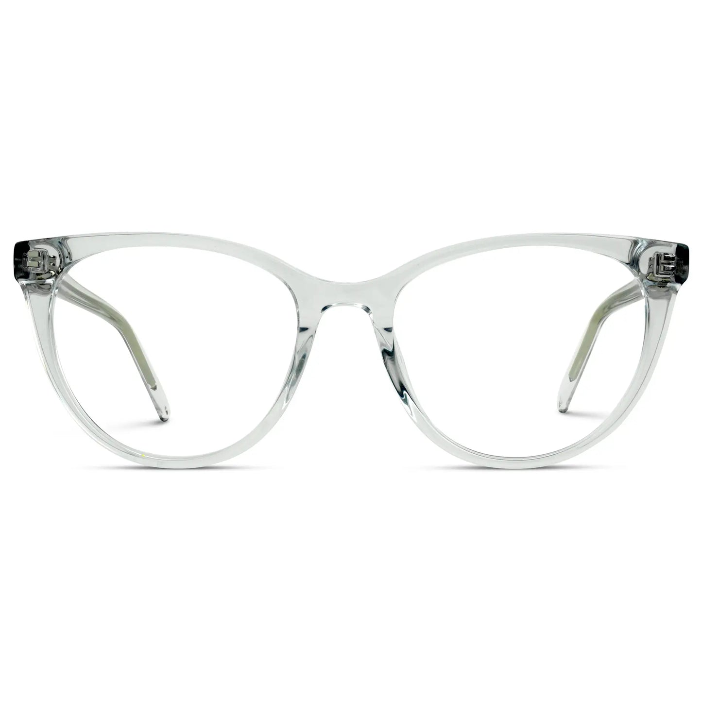 Glossy Clear || Women's Clear Cateye Acetate Frame Prescription Glasses with Clear Lenses