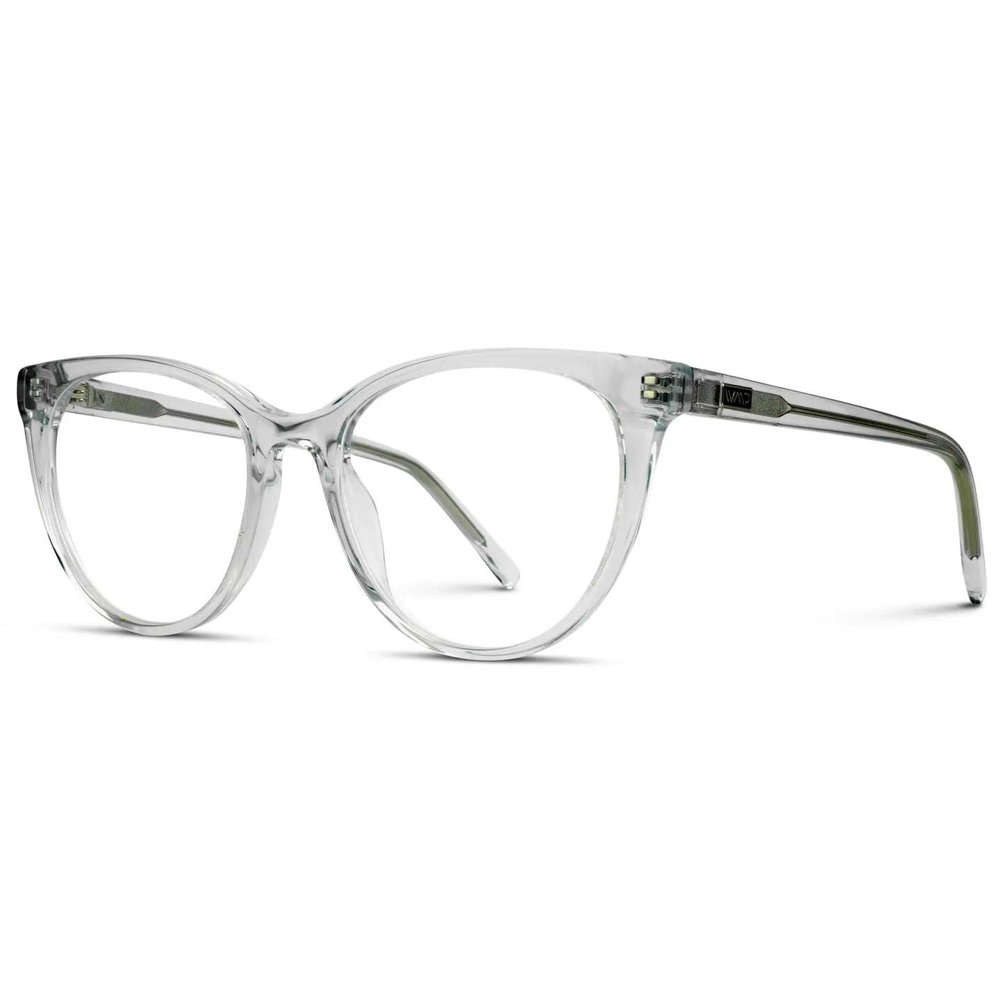 Glossy Clear || Women's Clear Cateye Acetate Frame Prescription Glasses with Clear Lenses