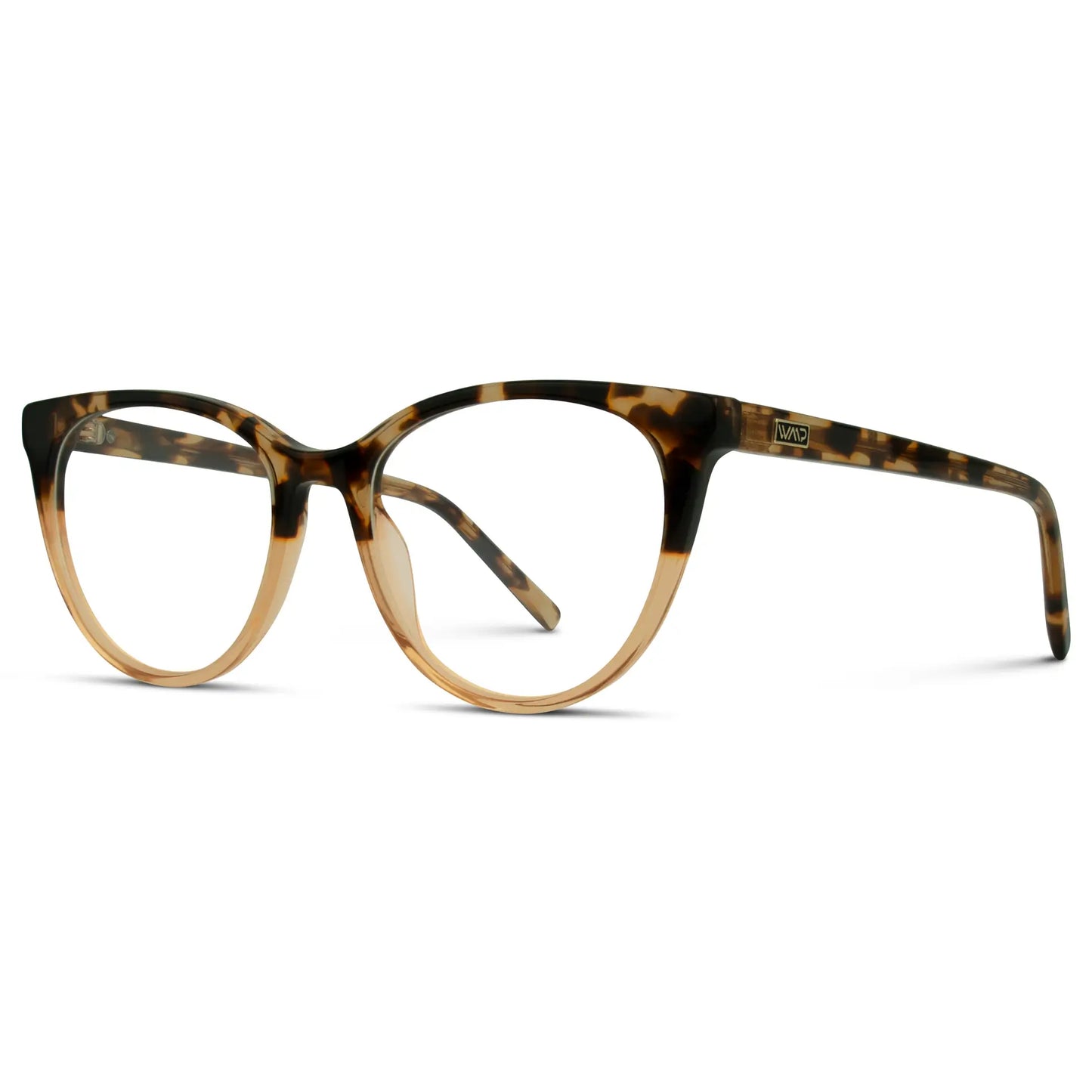 Crystal Brown Tortoise || Women's Brown Tortoise Cateye Acetate Frame Prescription Glasses with Clear Lenses