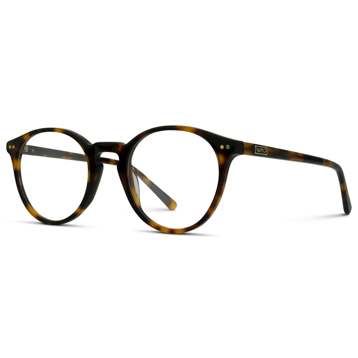Tortoise Brown || Brown Round Frame Prescription Glasses with Clear Lenses