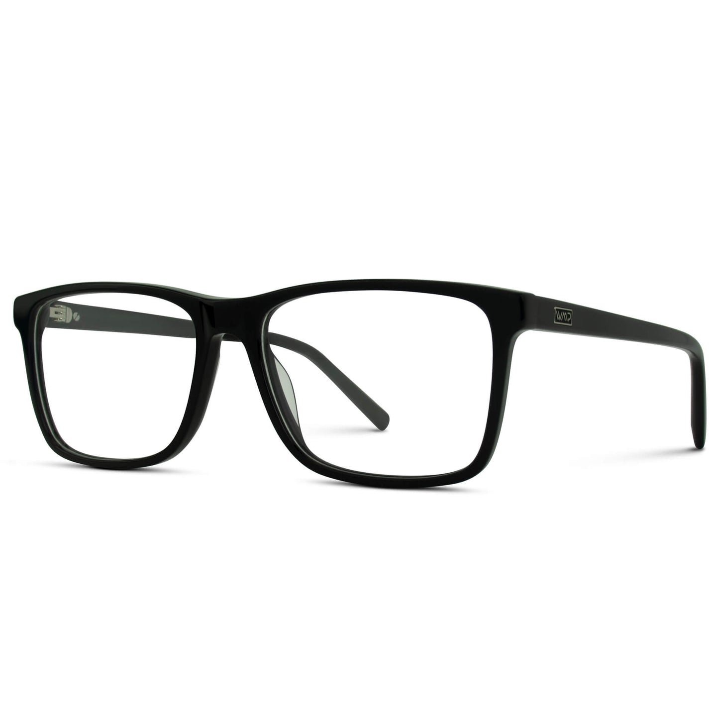 Glossy Black || Black Rectangle Frame Blue Light Blocking Glasses for Computer Use