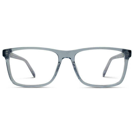 Denim Blue || Blue Rectangle Frame Blue Light Blocking Glasses for Computer Use