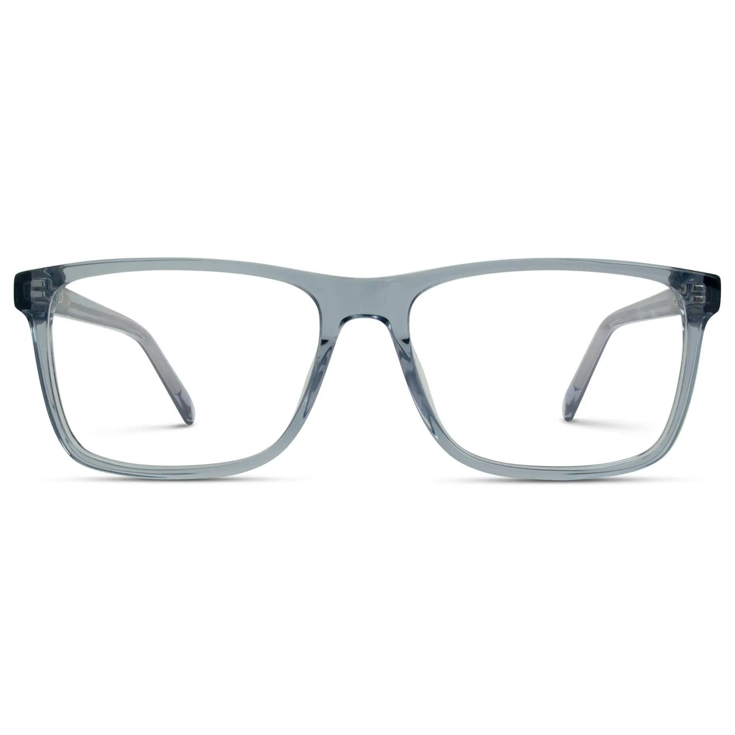 Denim Blue || Men's Rectangular Prescription Glasses with Denim Blue Frames with Clear Lenses on a white background