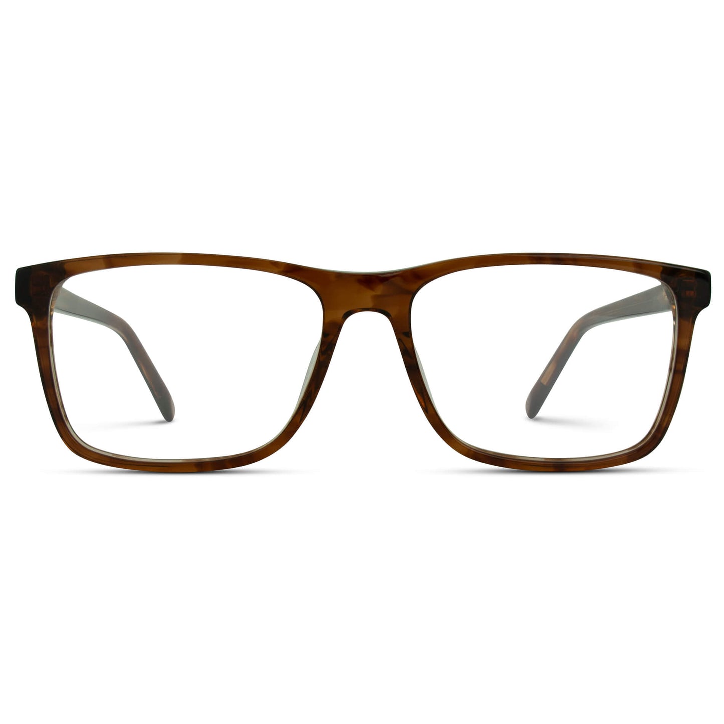 Crystal Marble Chestnut Brown || Brown Rectangle Frame Blue Light Blocking Glasses for Computer Use