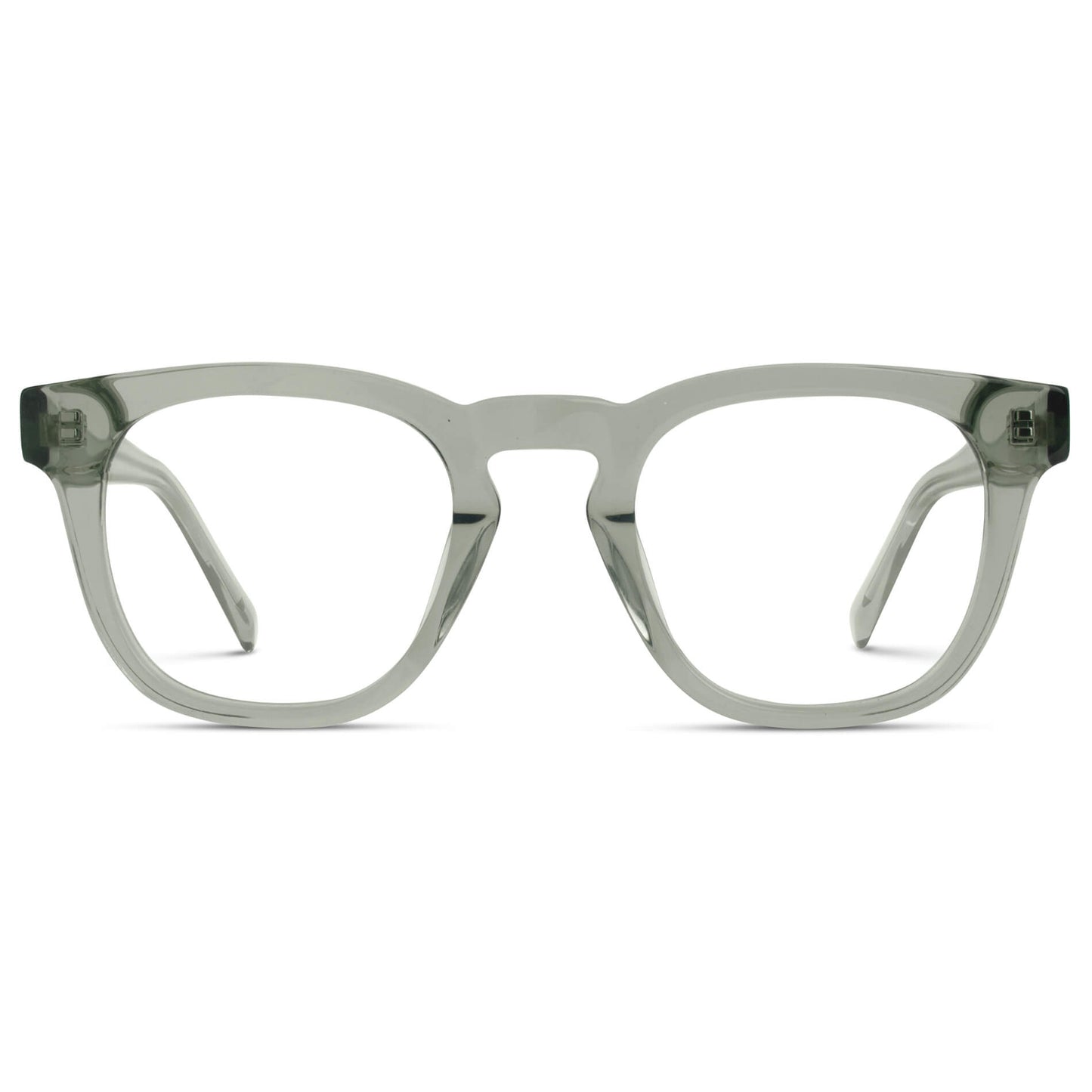 Sea Salt Grey || Square Grey Frame Glasses with Clear Prescription Lenses