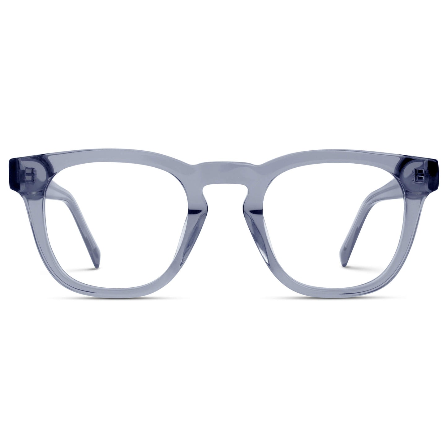 Crystal Lilac Grey || Blue Square Frame Blue Light Blocking Glasses for Computer Use