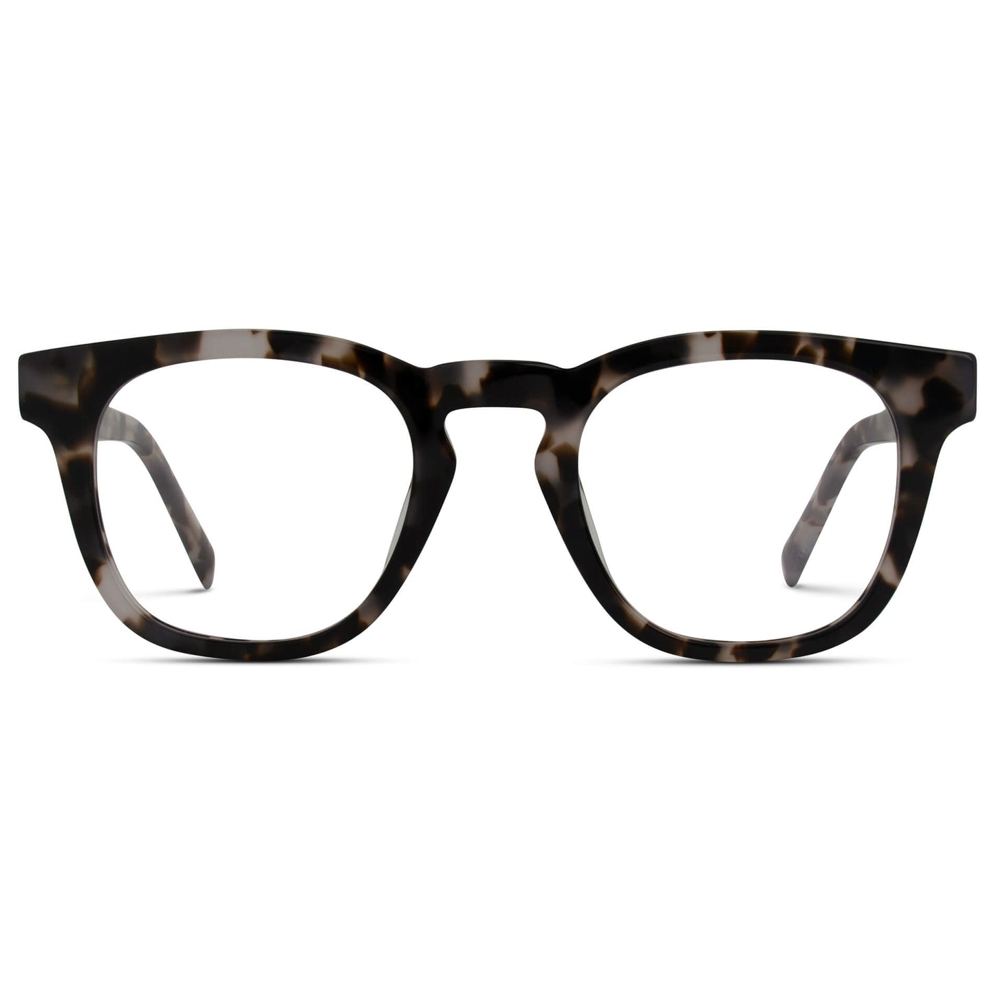 Stone Grey Tortoise || Square Tortoise Frame Glasses with Clear Prescription Lenses