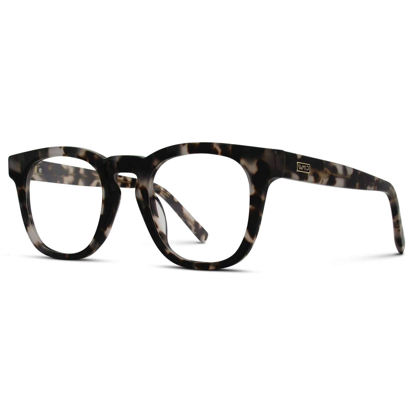 Stone Grey Tortoise || Square Tortoise Frame Glasses with Clear Prescription Lenses