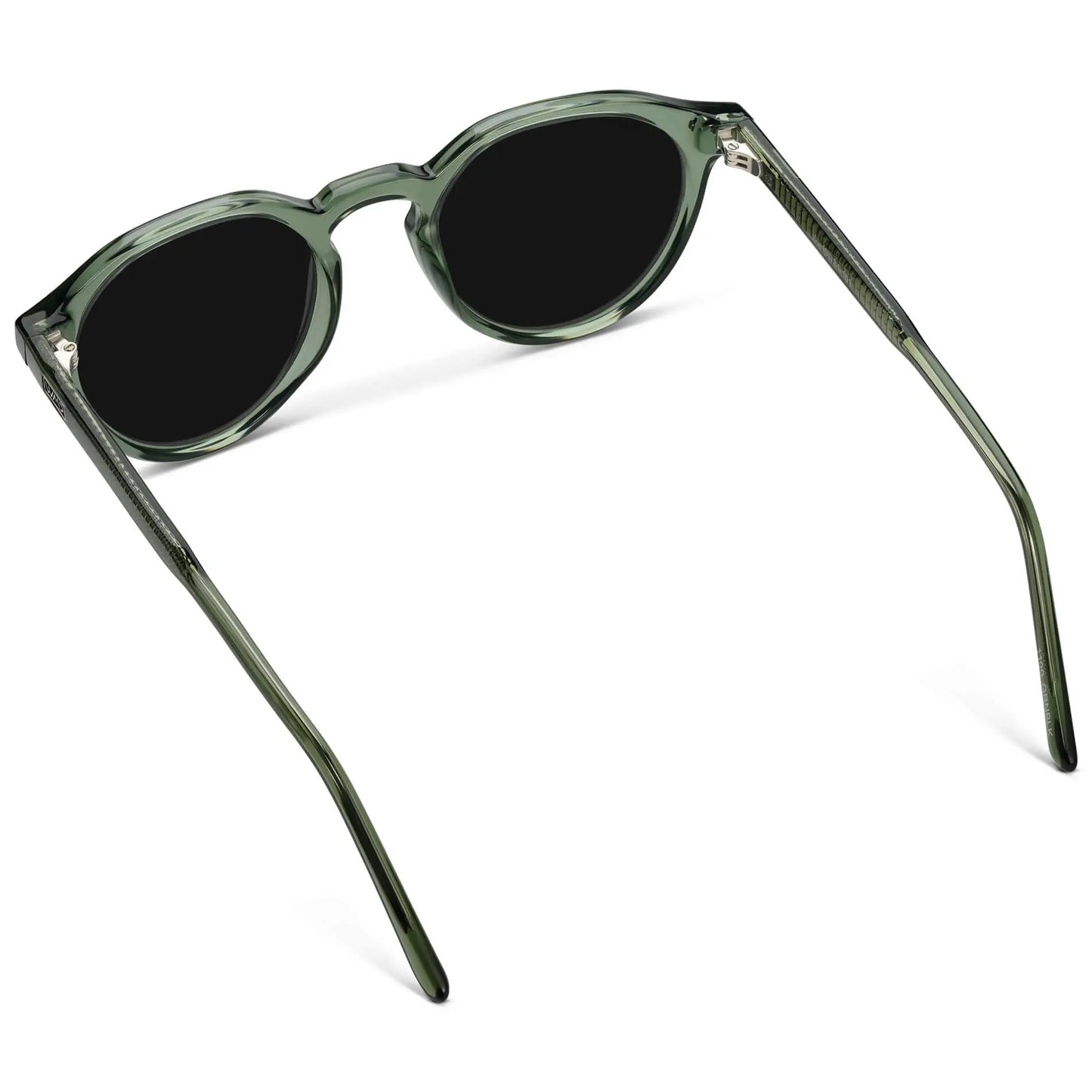 Crystal Agave Green / Triple Black Lens || Men's Round Polarized Sunglasses with Green Acetate frame and Black lens