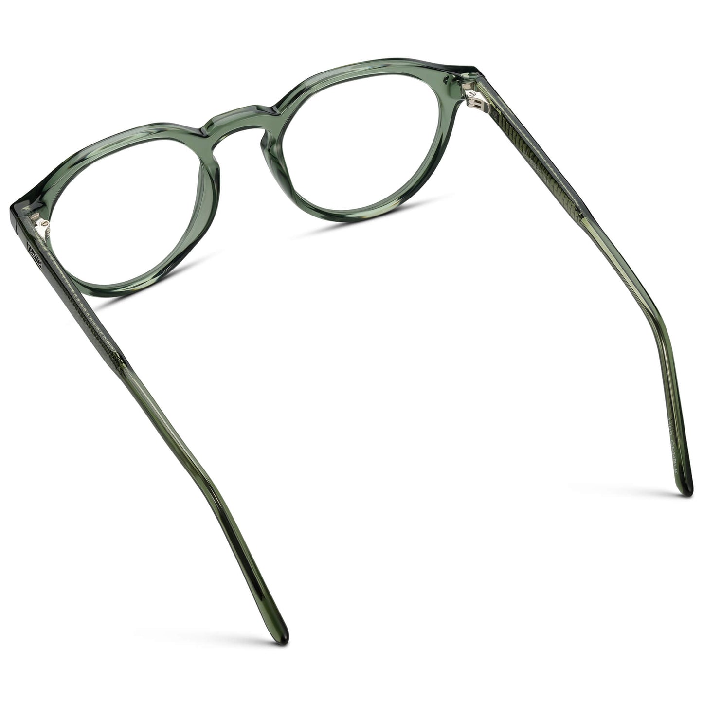 Crystal Agave Green || Men's Round Prescription Glasses with Green Acetate Frame and Clear Lenses