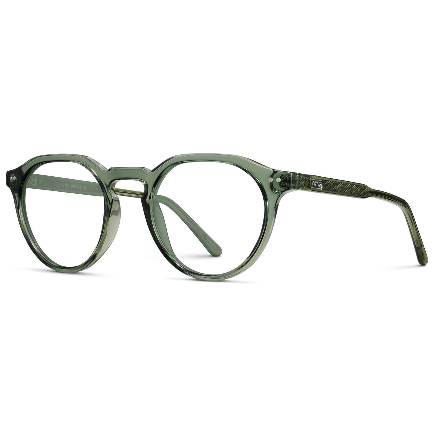Crystal Agave Green || Men's Round Prescription Glasses with Green Acetate Frame and Clear Lenses