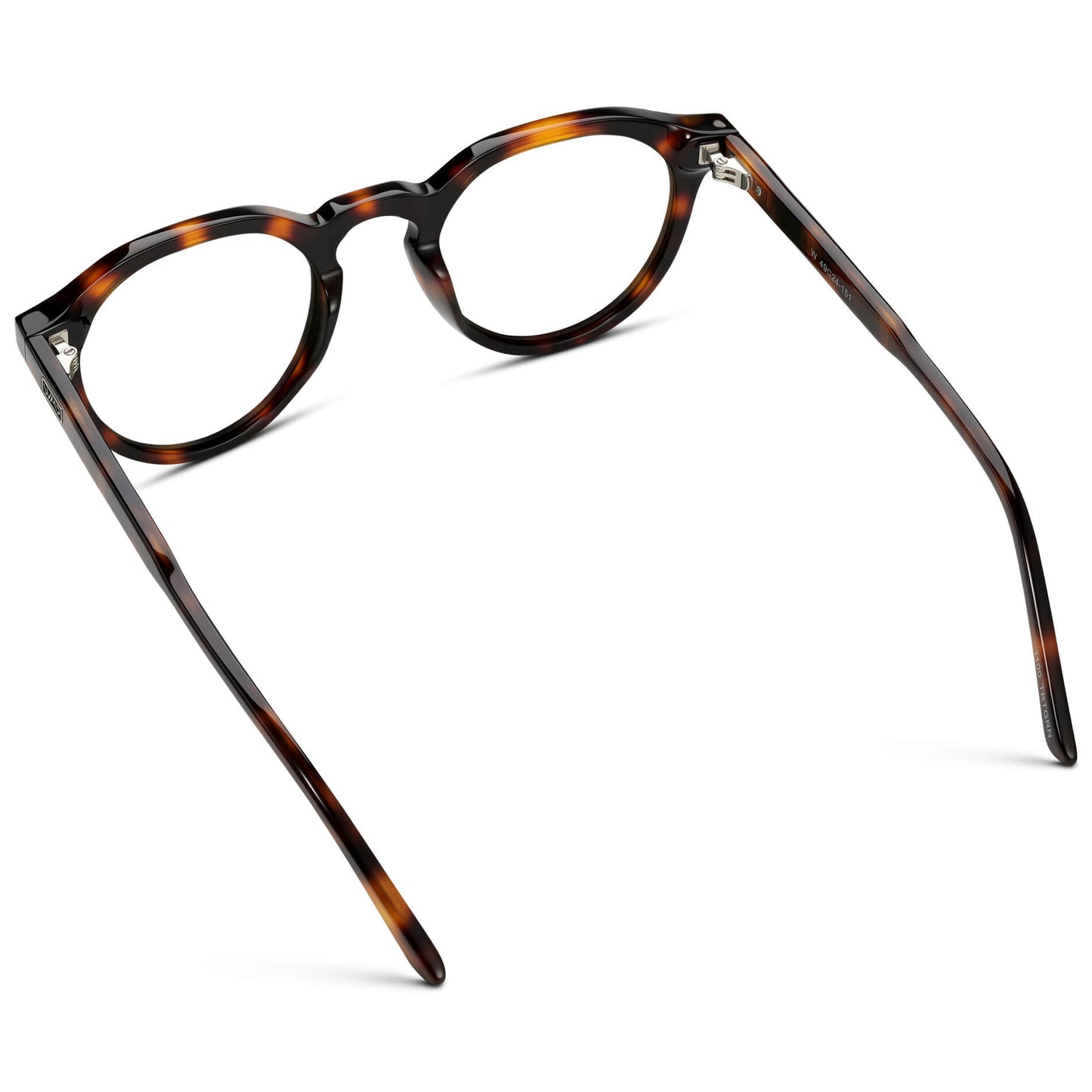 Brown Tortoise || Men's Round Prescription Glasses with Brown Tortoise Acetate Frame and Clear Lenses