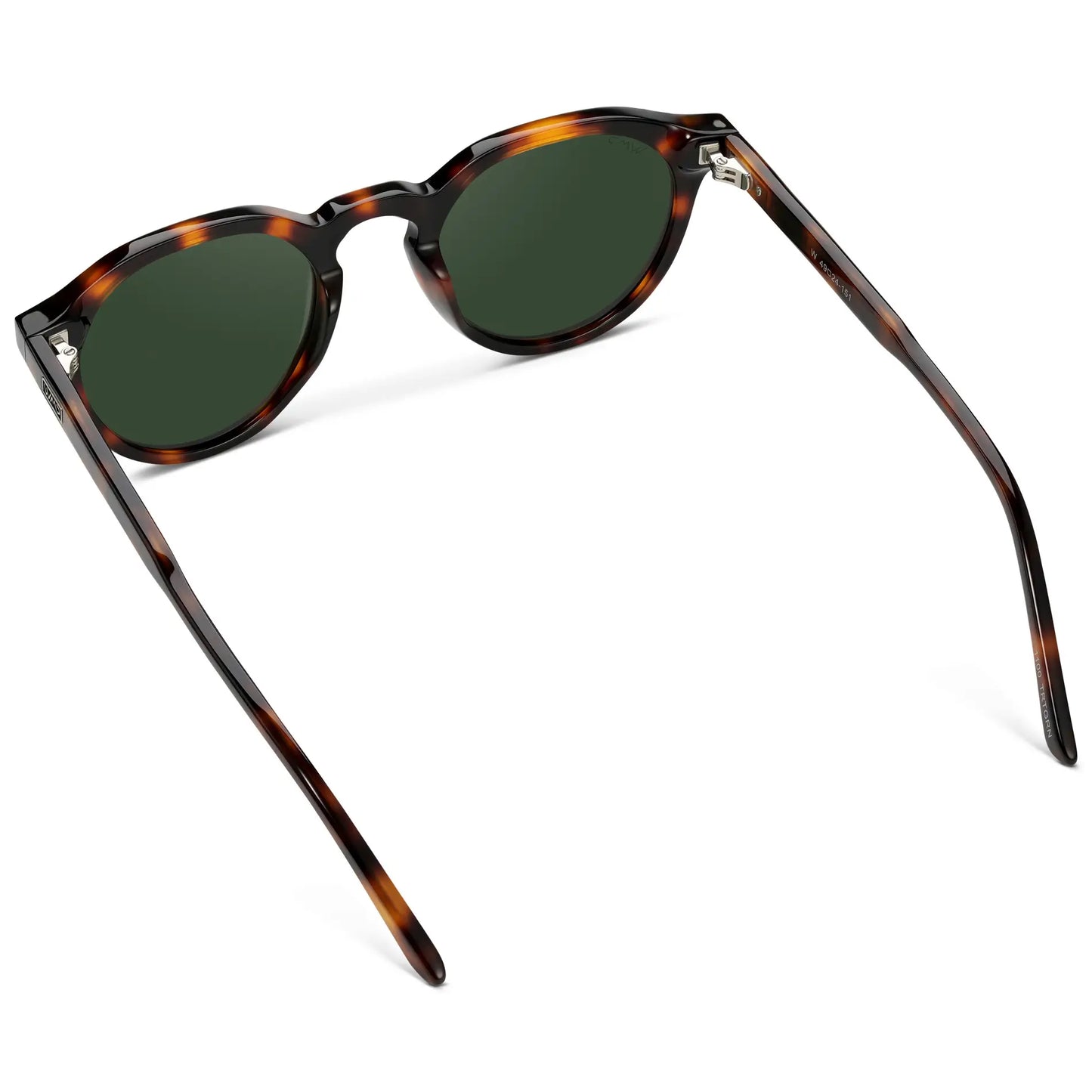 Brown Tortoise / Smoke Green Lens || Men's Round Polarized Sunglasses with Brown Tortoise Acetate frame and Green lens