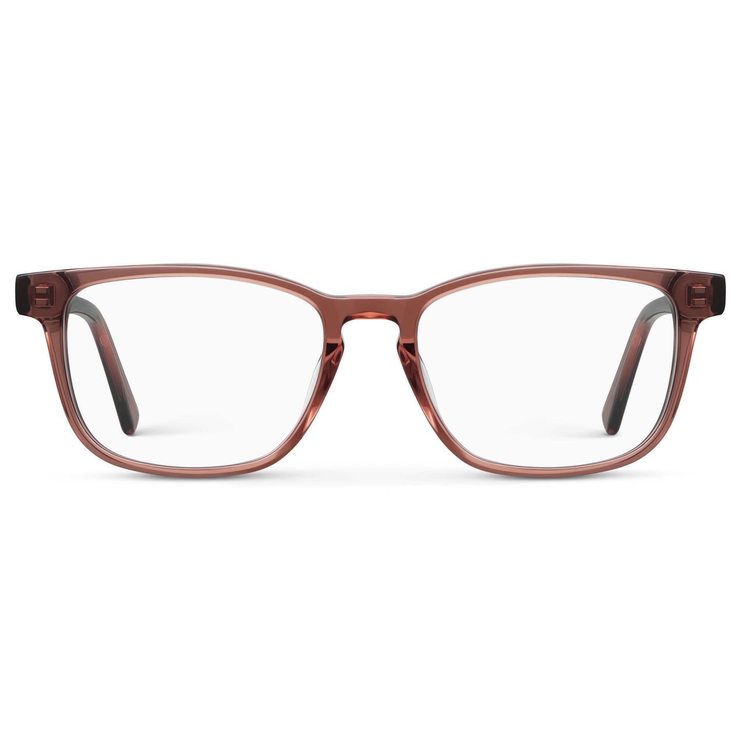 Redbrick Brown || Women's Rectangular Blue Light Blocking Glasses with Redbrick Brown Acetate Frame and Clear Lens