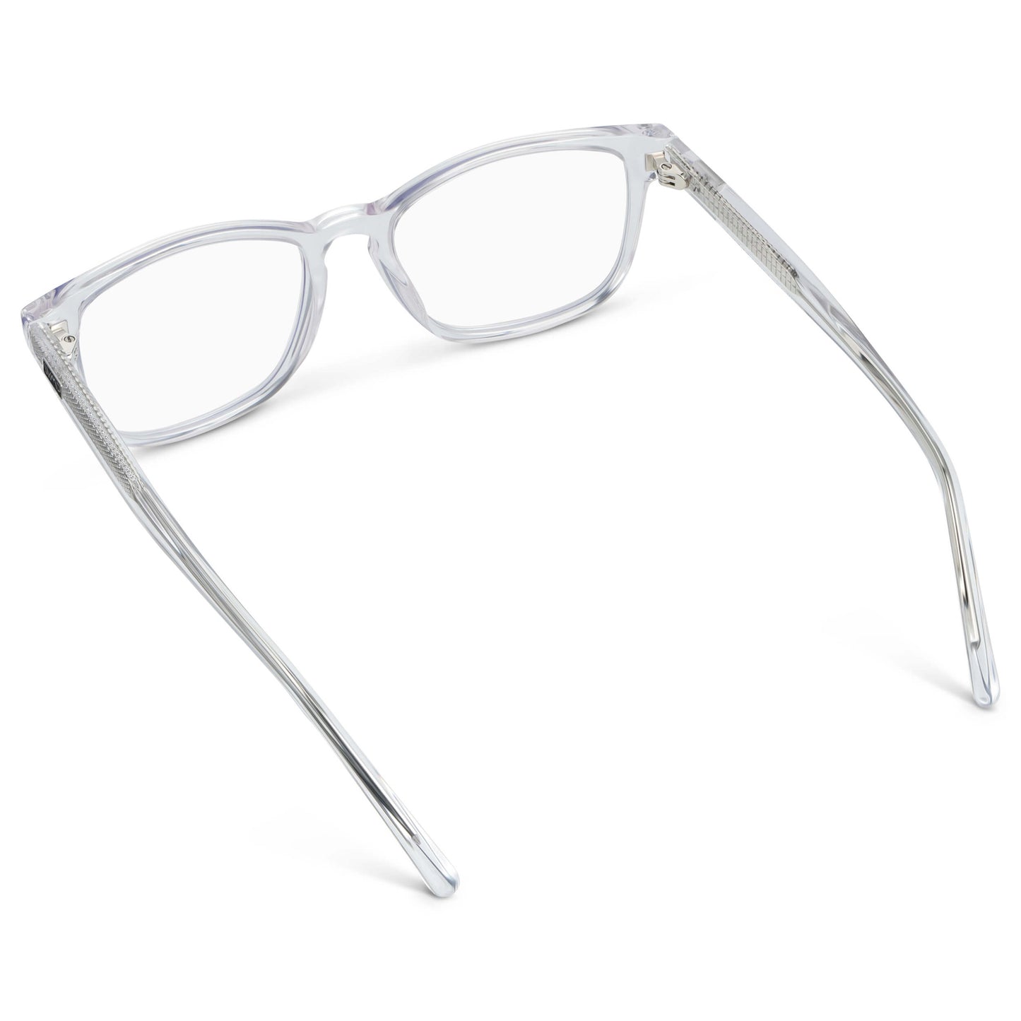 Clear || Women's Rectangular Eyeglasses with Clear Acetate Frame and Clear Prescription Lens