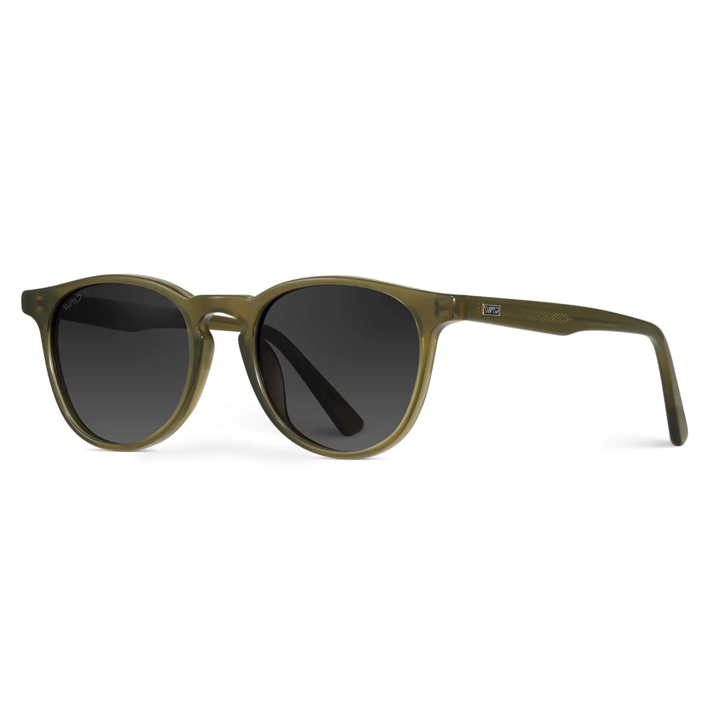 Saguaro Green / Black Gradient Lens || Unisex Round Polarized Sunglasses with Green Frame and Black Gradient Lenses