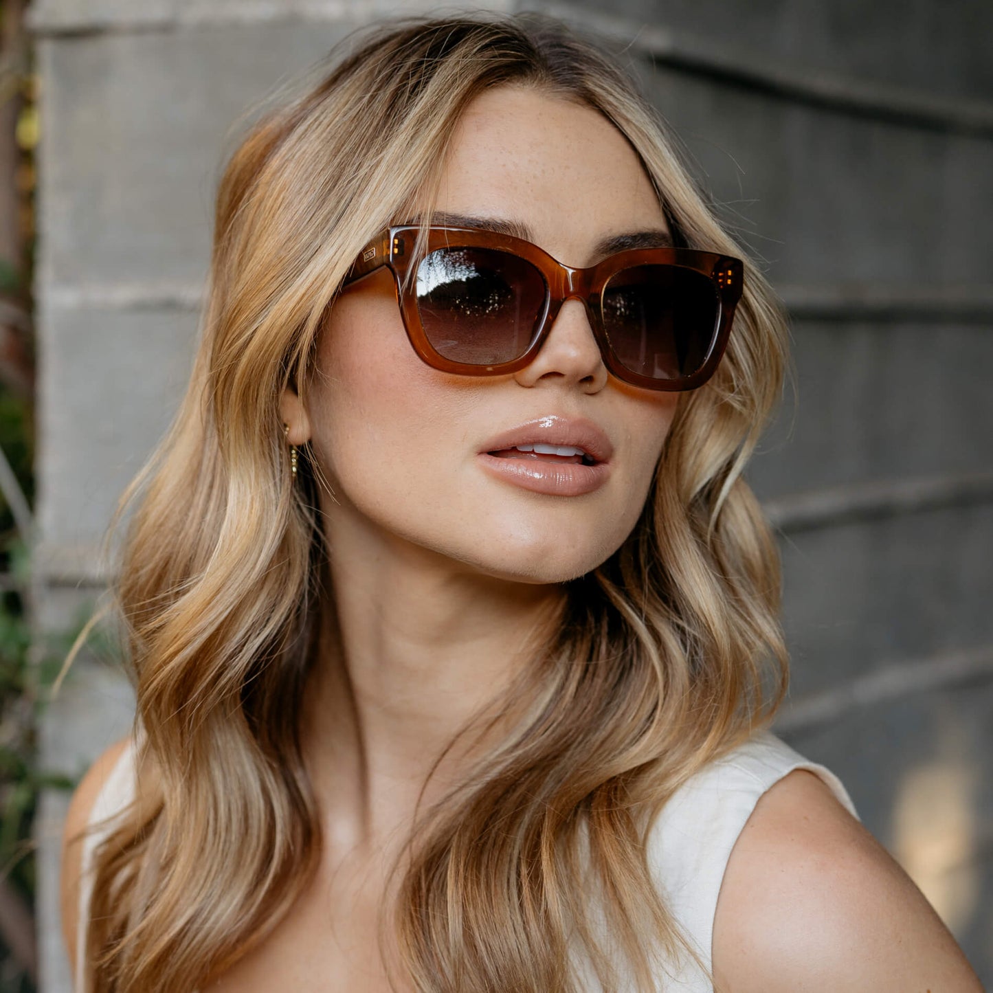 Crystal Chestnut Brown / Brown Lens || Brown Cateye Frame Sunglasses with Brown Polarized Lenses