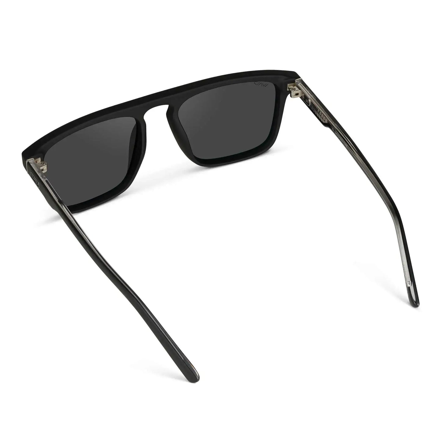 Matte Black / Black Lens || Men's Black Square Sunglasses with Black Polarized Lenses