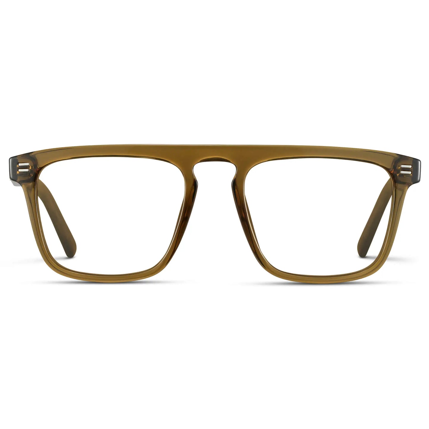 Crystal Verde || Men's Oversized Square Prescription Glasses with Crystal Verde Frames and Clear Lenses on a white background