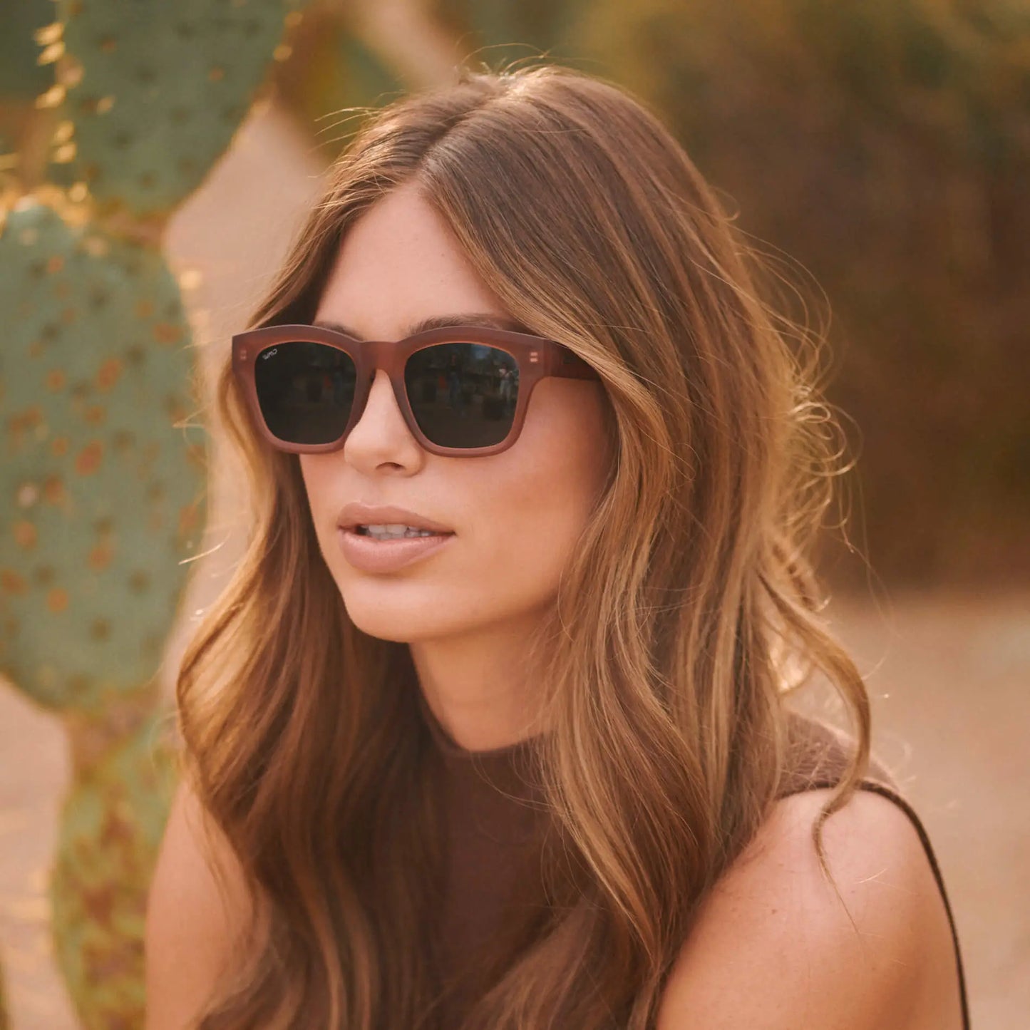 Frosted Red Rock / Black Lens || Women's Frosted Red Square Cat Eye Shape Affordable Polarized Sunglasses with Black Lenses