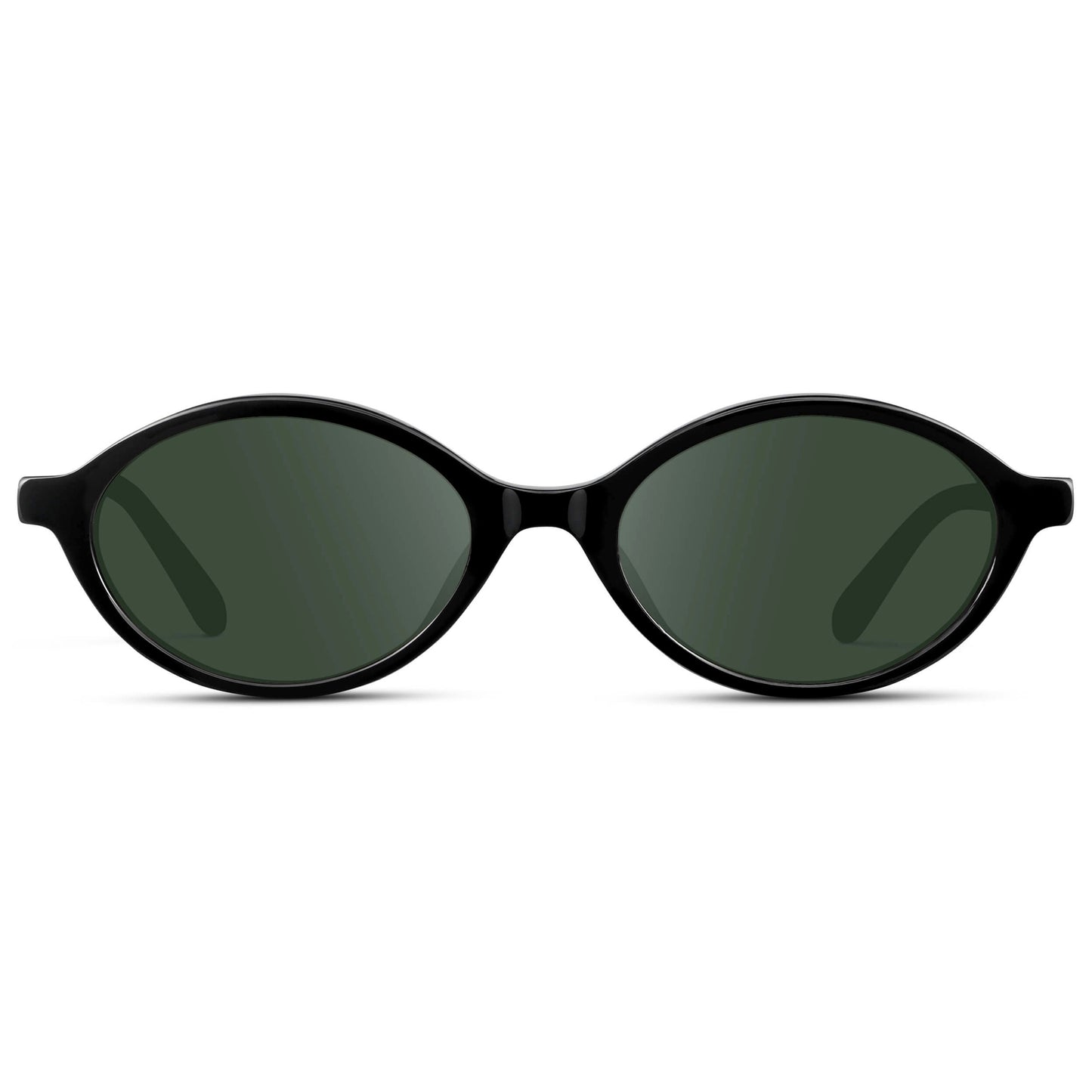 Black / G15 || Women's Prescription Sunglasses with Black Acetate Frame and Green Lens