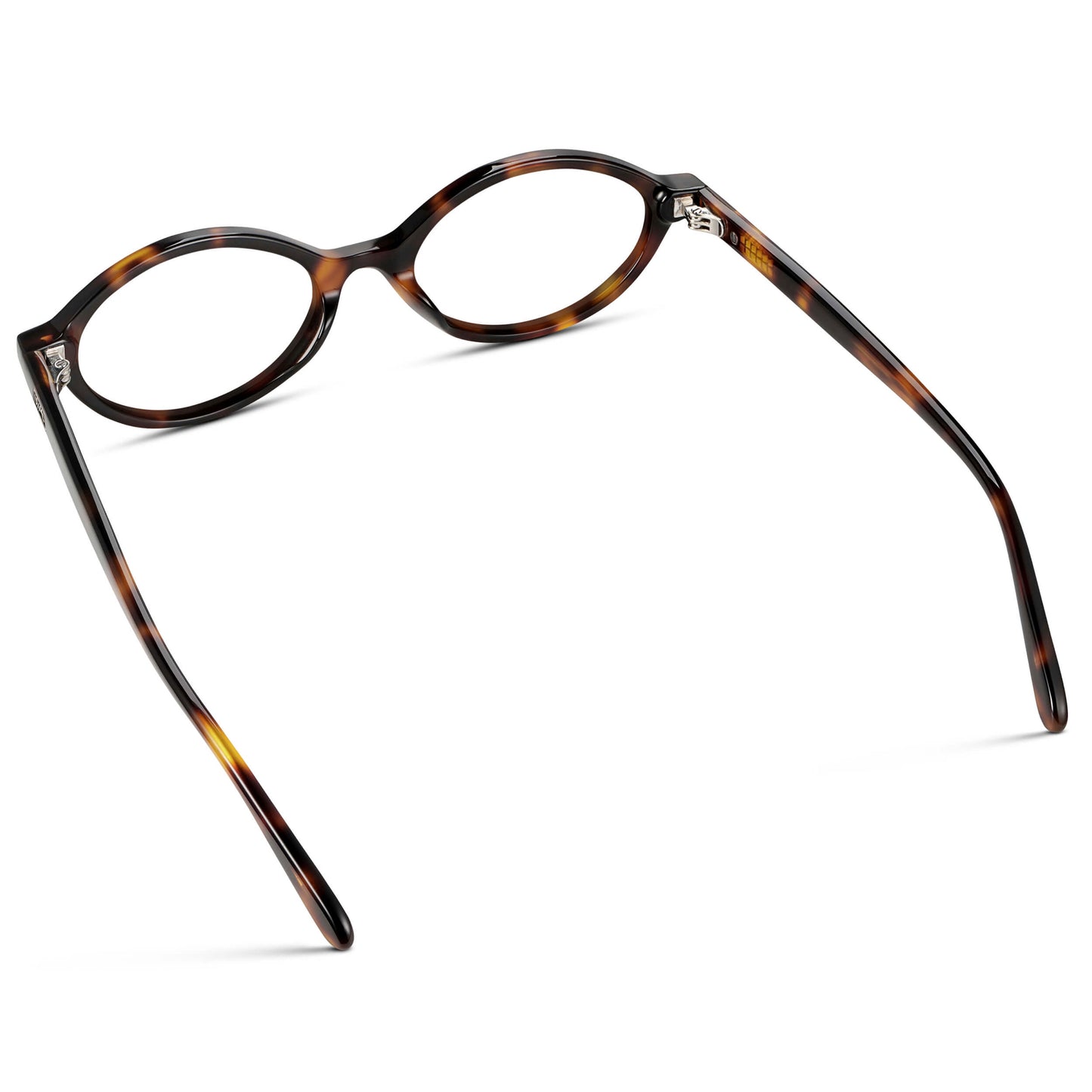 Brown Tortoise || Women's Slim Oval Eyeglasses with Brown Tortoise Acetate Frame and Clear Prescription Lens