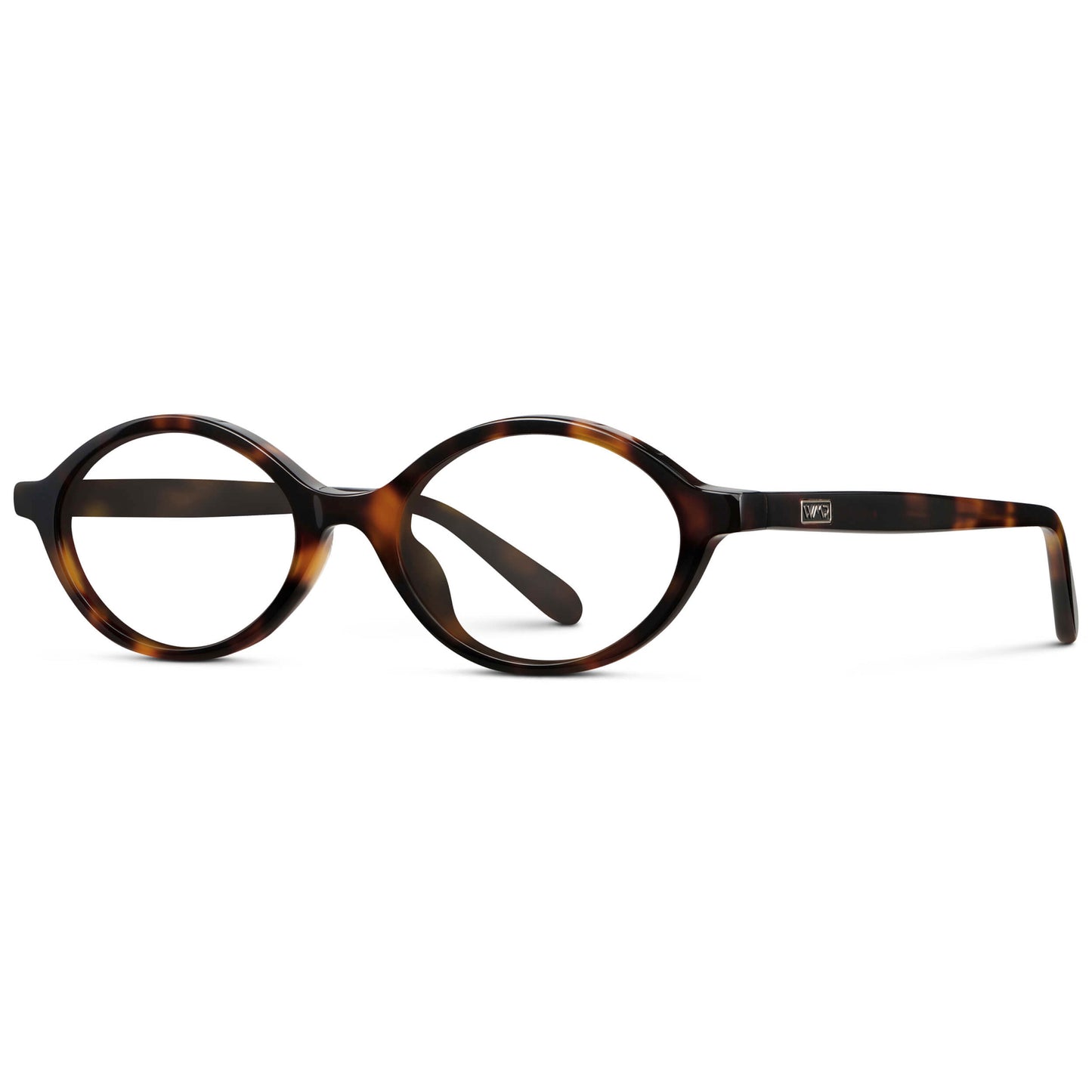 Brown Tortoise || Women's Slim Oval Eyeglasses with Brown Tortoise Acetate Frame and Clear Prescription Lens