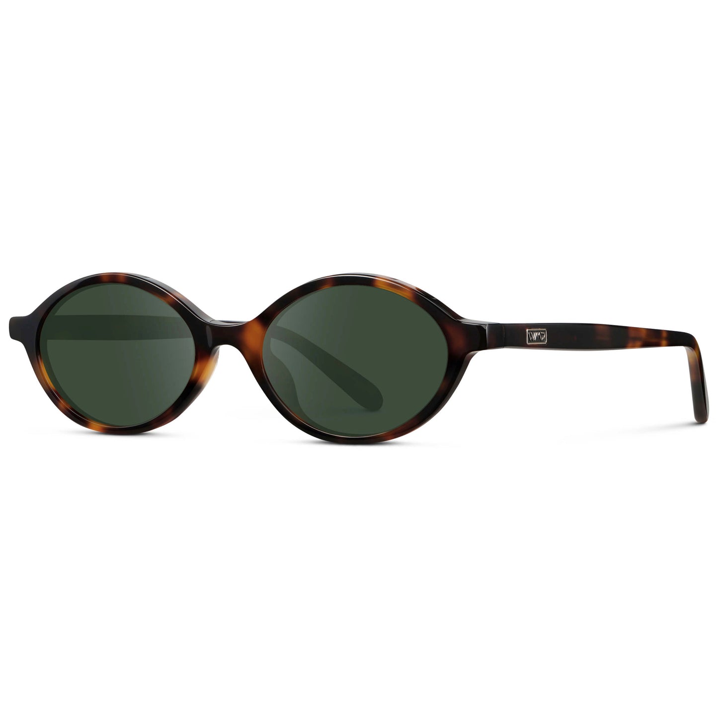 Brown Tortoise / G15 || Women's Prescription Sunglasses with Brown Tortoise Acetate Frame and Green Lens
