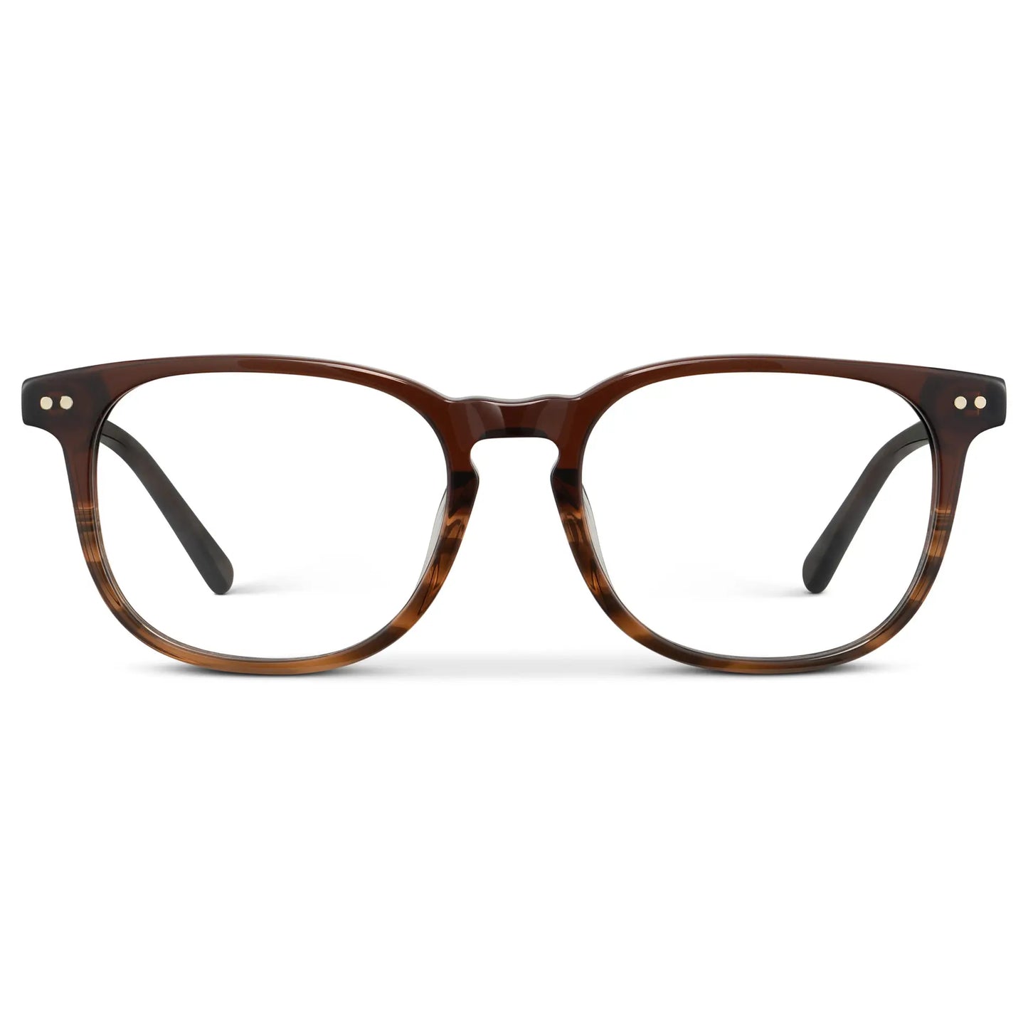 Rye Brown || Men's rectangular blue light blocking glasses with Rye Brown acetate frame
