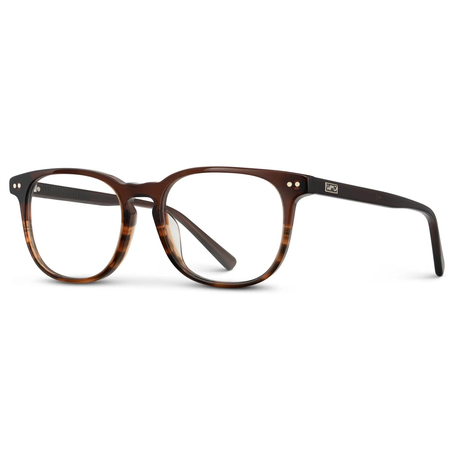 Rye Brown || Men's rectangular blue light blocking glasses with Rye Brown acetate frame