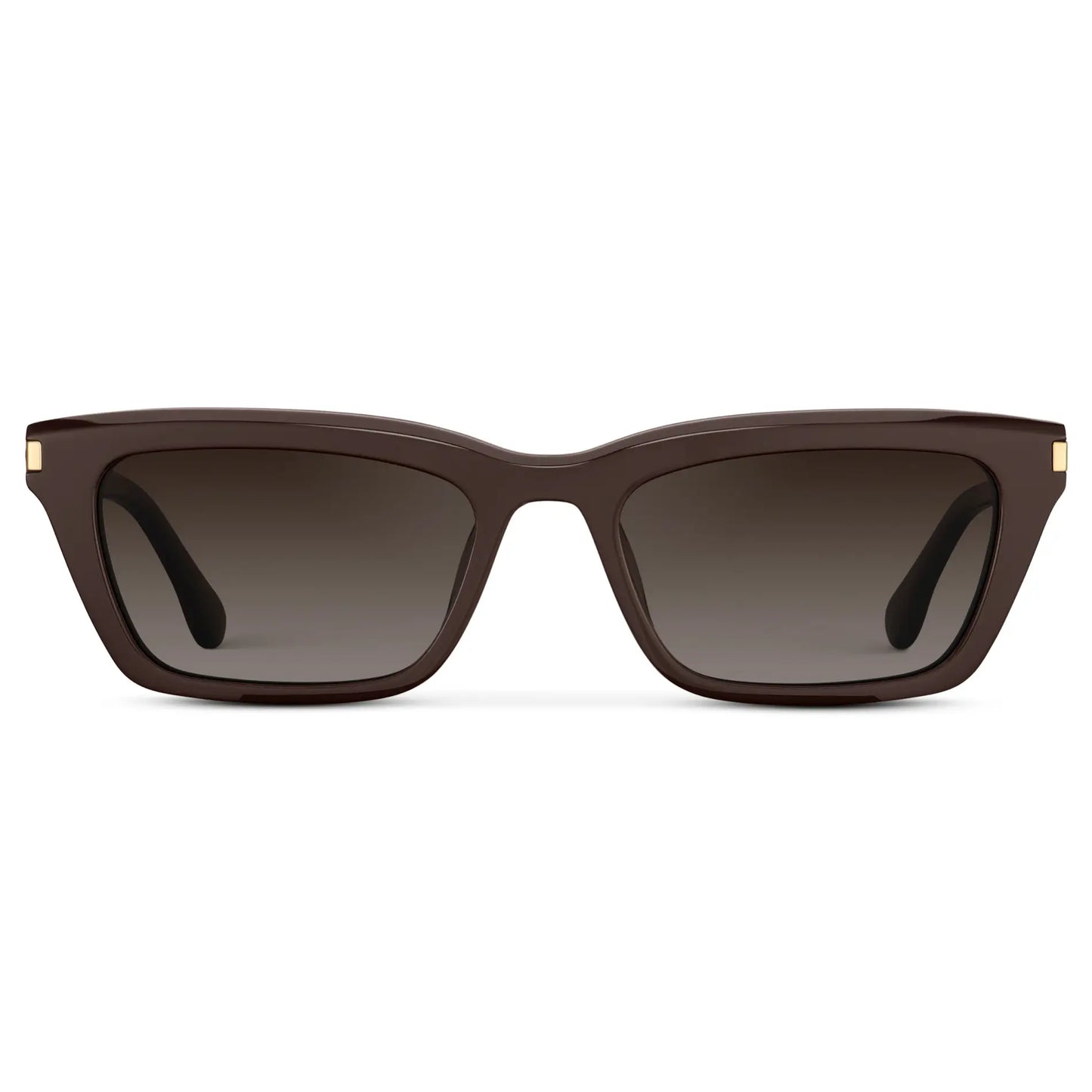 Mocha Brown / Brown Gradient Lens || Women's Cat Eye Polarized Sunglasses with Mocha Brown Frame and Brown Gradient Lenses on a white background