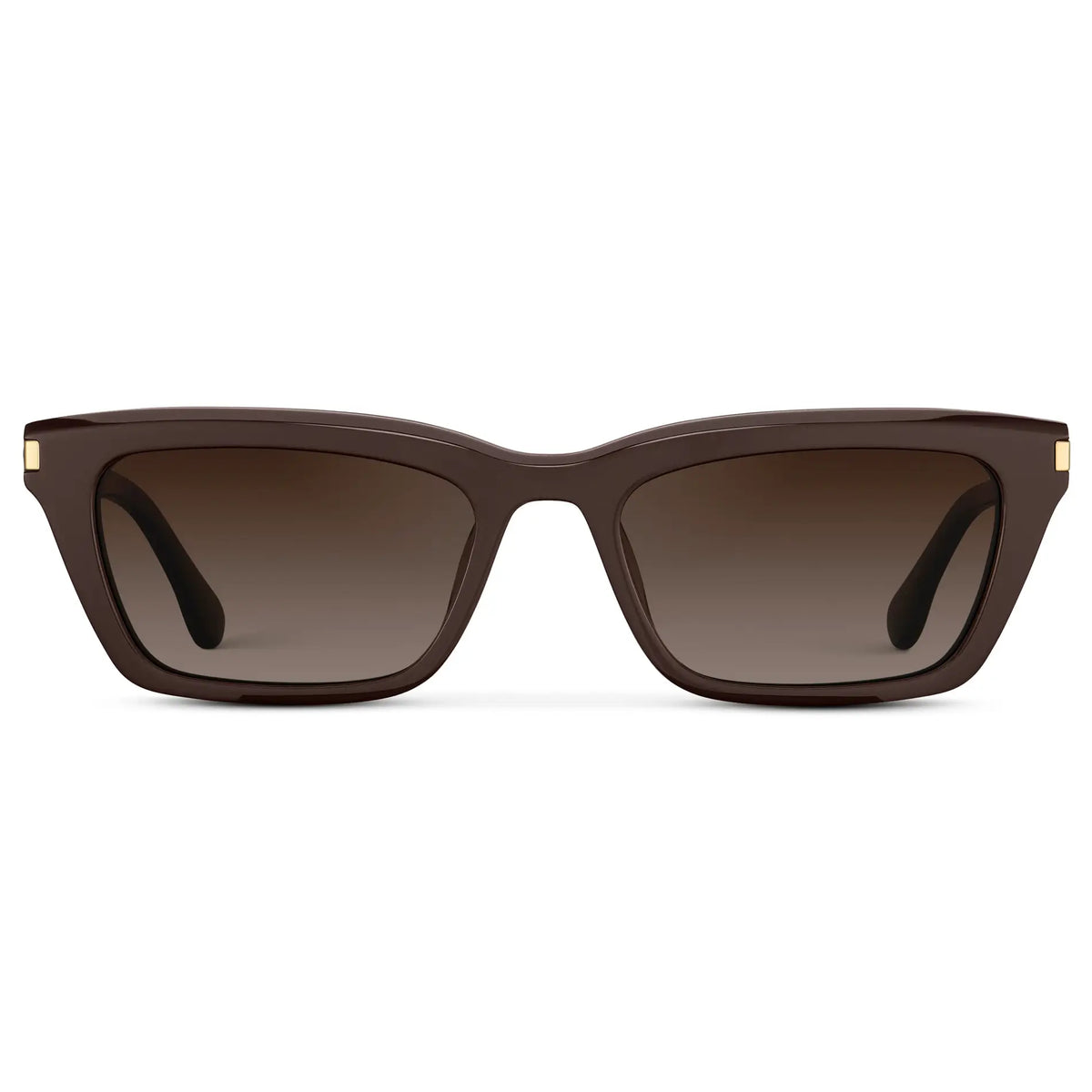 Mocha Brown / Brown Gradient Lens || Women's Cat Eye Polarized Sunglasses with Mocha Brown Frame and Brown Gradient Lenses on a white background