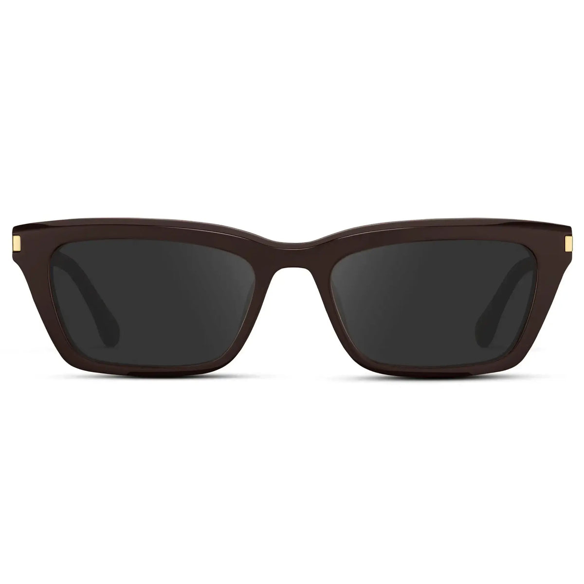 Mocha Brown / Grey || Women's Cat Eye Prescription Sunglasses with Mocha Brown Frame and Grey Lenses on a white background