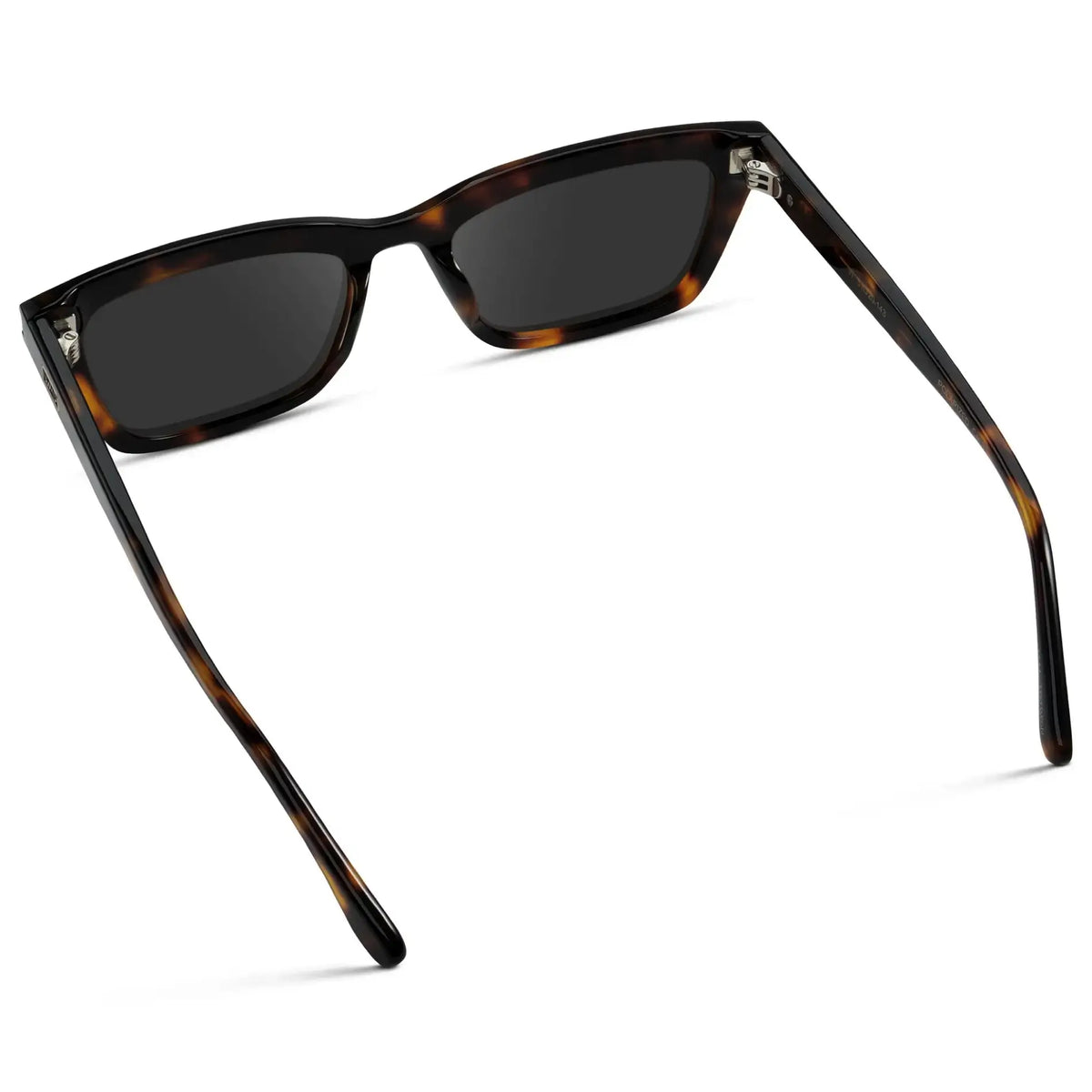 Brown Tortoise / Grey || Back view of Women's Cat Eye Prescription Sunglasses with Brown Tortoise Frame and Grey Lenses on a white background