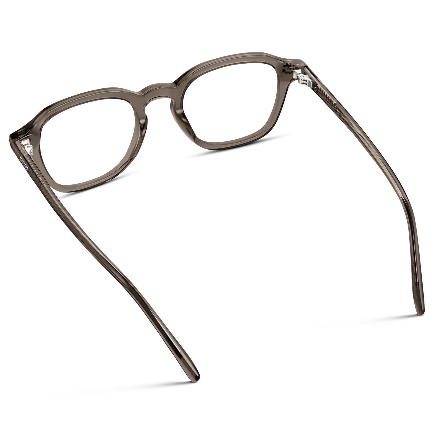 Crystal Gunmetal || Men's Geometric Square Eyeglasses with Crystal Gunmetal Acetate Frame and Clear Prescription Lens