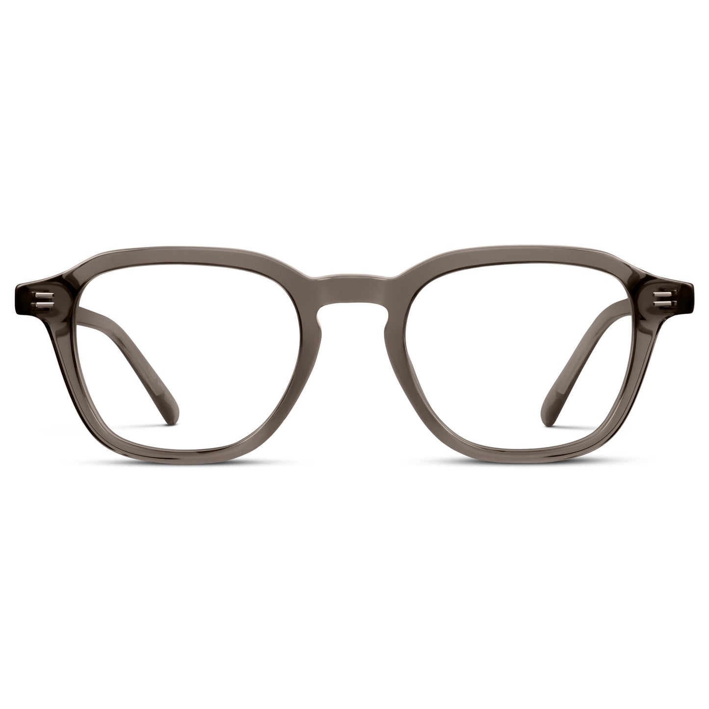 Crystal Gunmetal || Men's Geometric Square Eyeglasses with Crystal Gunmetal Acetate Frame and Clear Prescription Lens