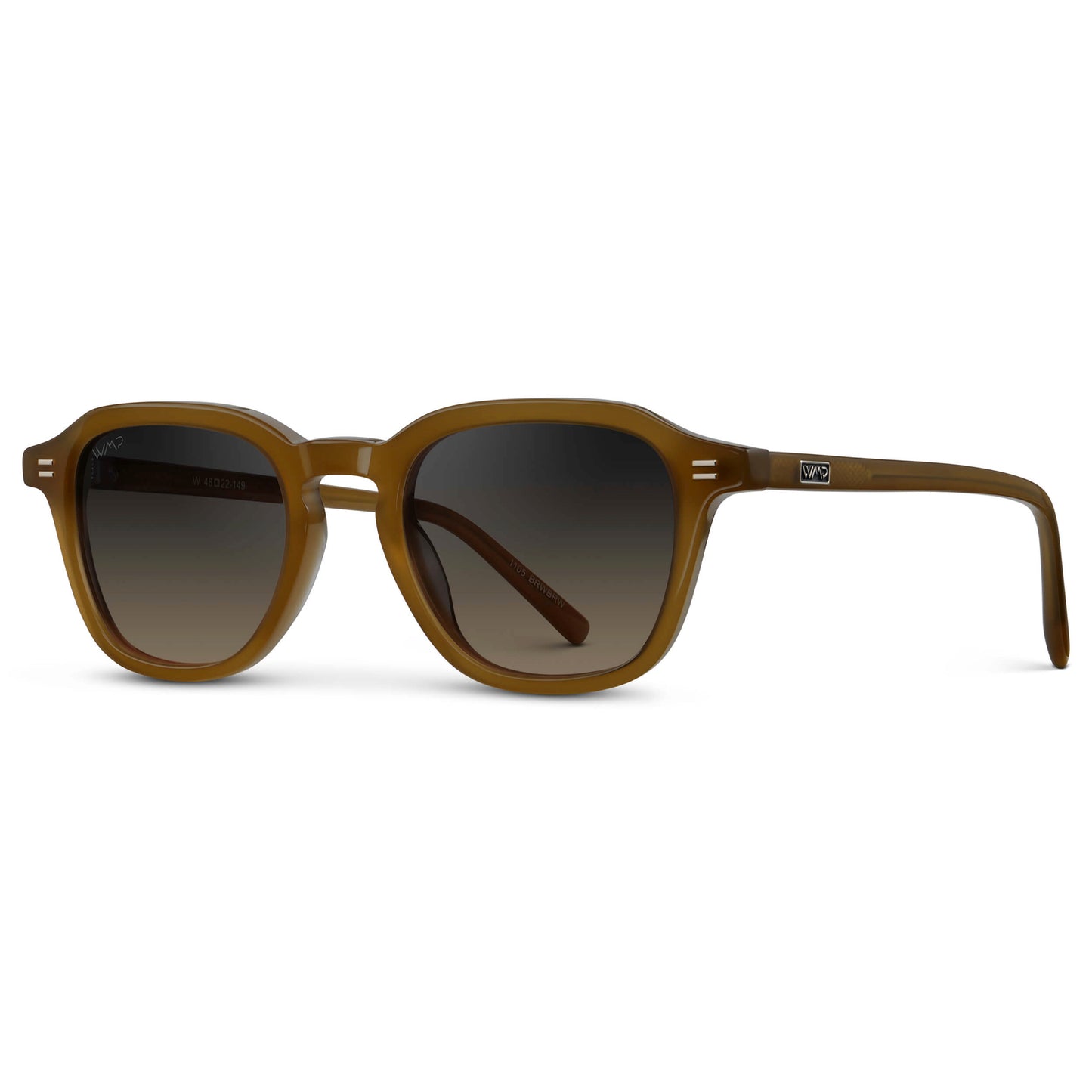 Dune Brown / Grey Brown Gradient Lens || Men's Geometric Square Sunglasses with Dune Brown Acetate Frame and Grey Brown Gradient Polarized Lens